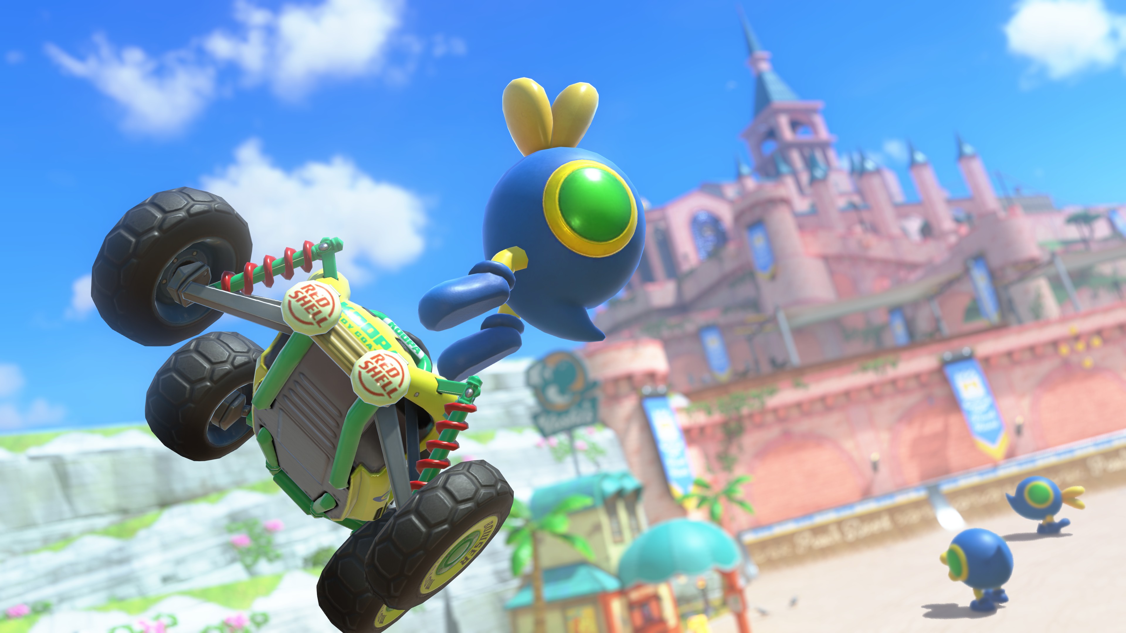 Cataquack performs a stunt in Mario Kart World Cataquack performs a stunt in Mario Kart World