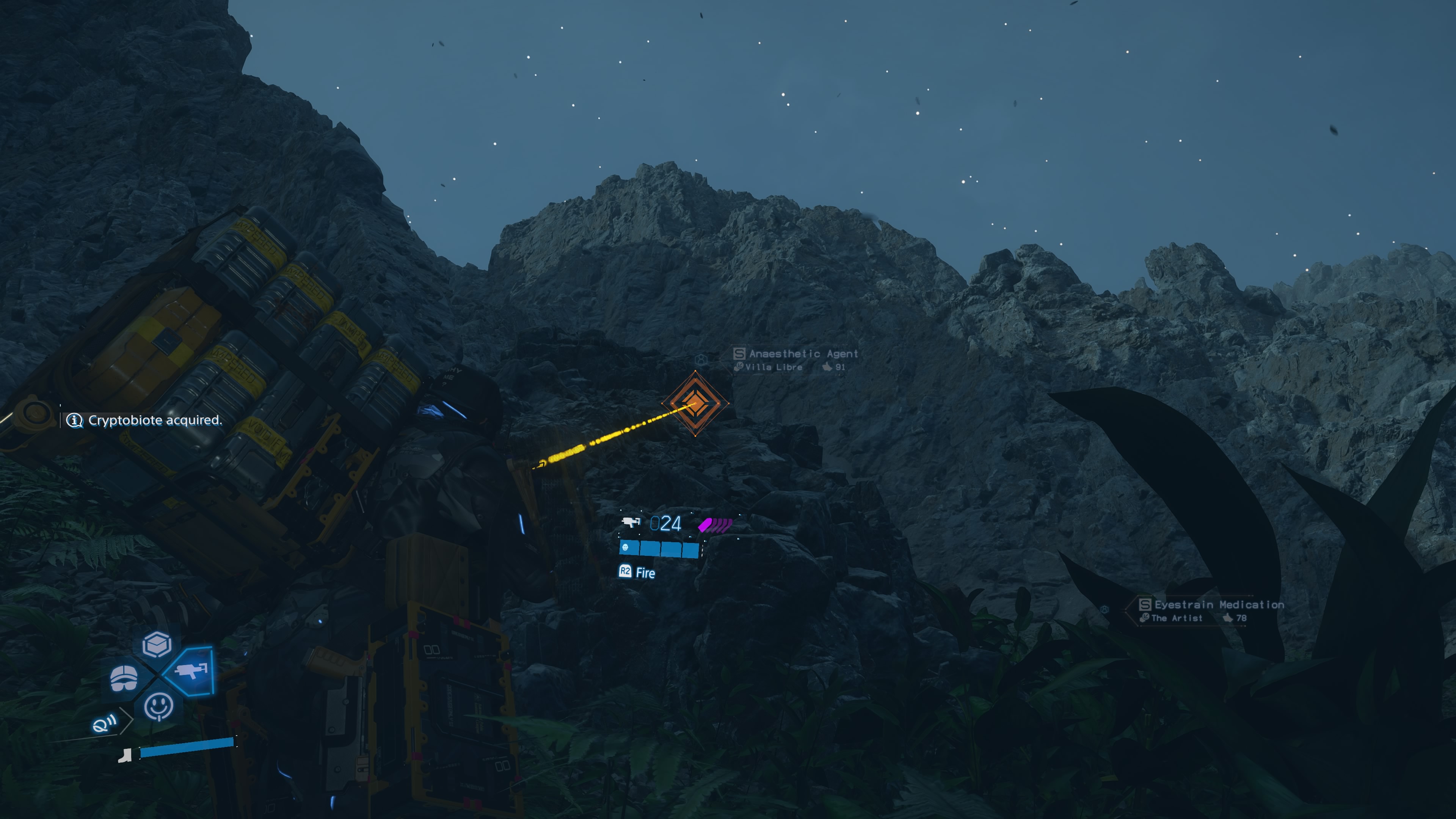 Death Stranding 2 best upgrades - Using the Sticky Gun