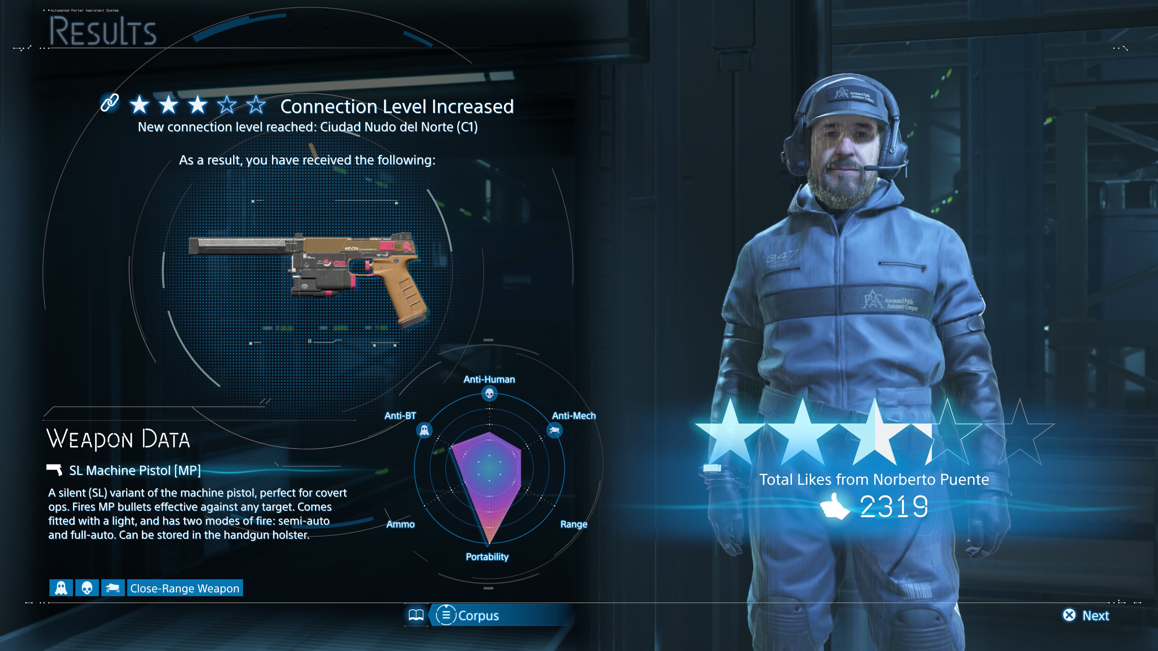 Death Stranding 2 best upgrades - Silenced Machine Pistol