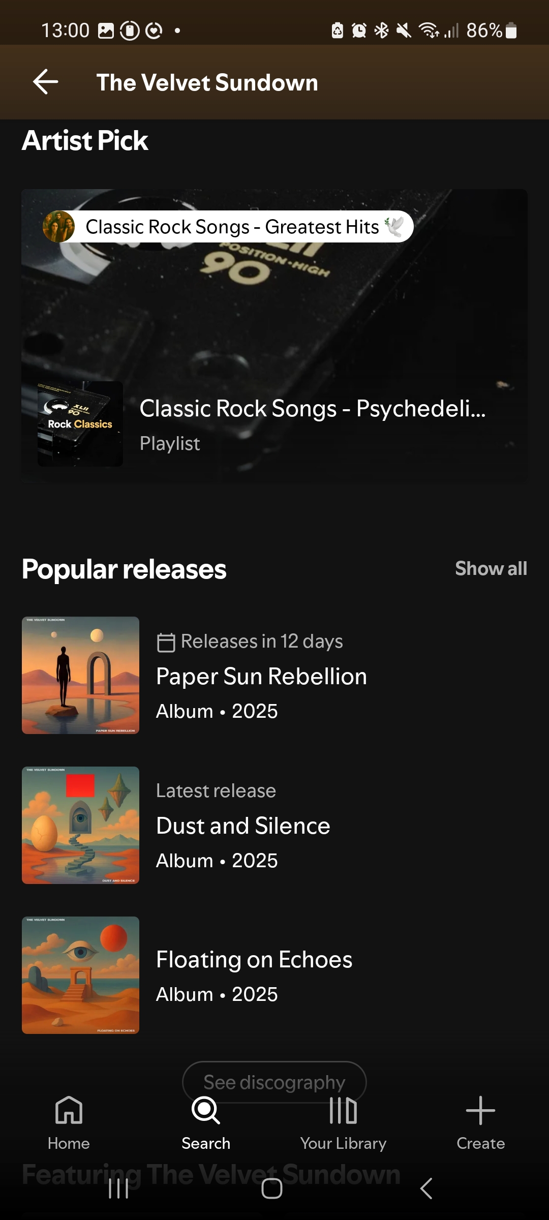 Screenshots of the social media pages purported to belong to AI-generated band The Velvet Sundown.