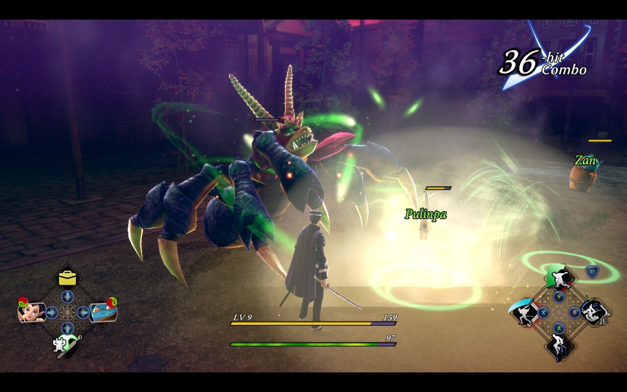 Raidou Remastered screenshot showing a combat scenario