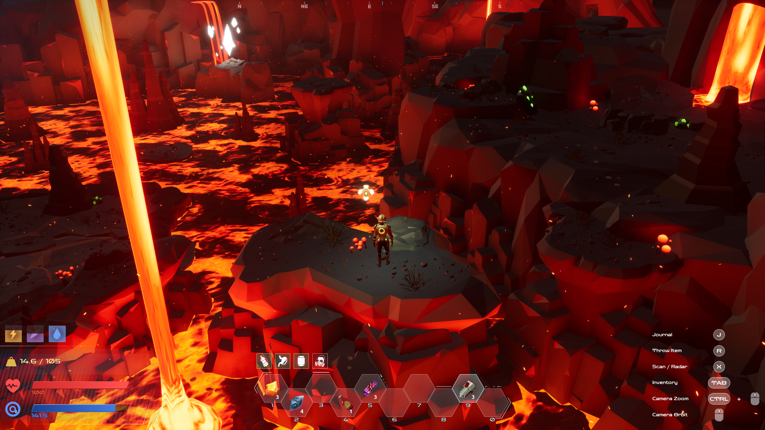 Exploring a lava planet in Aethus.