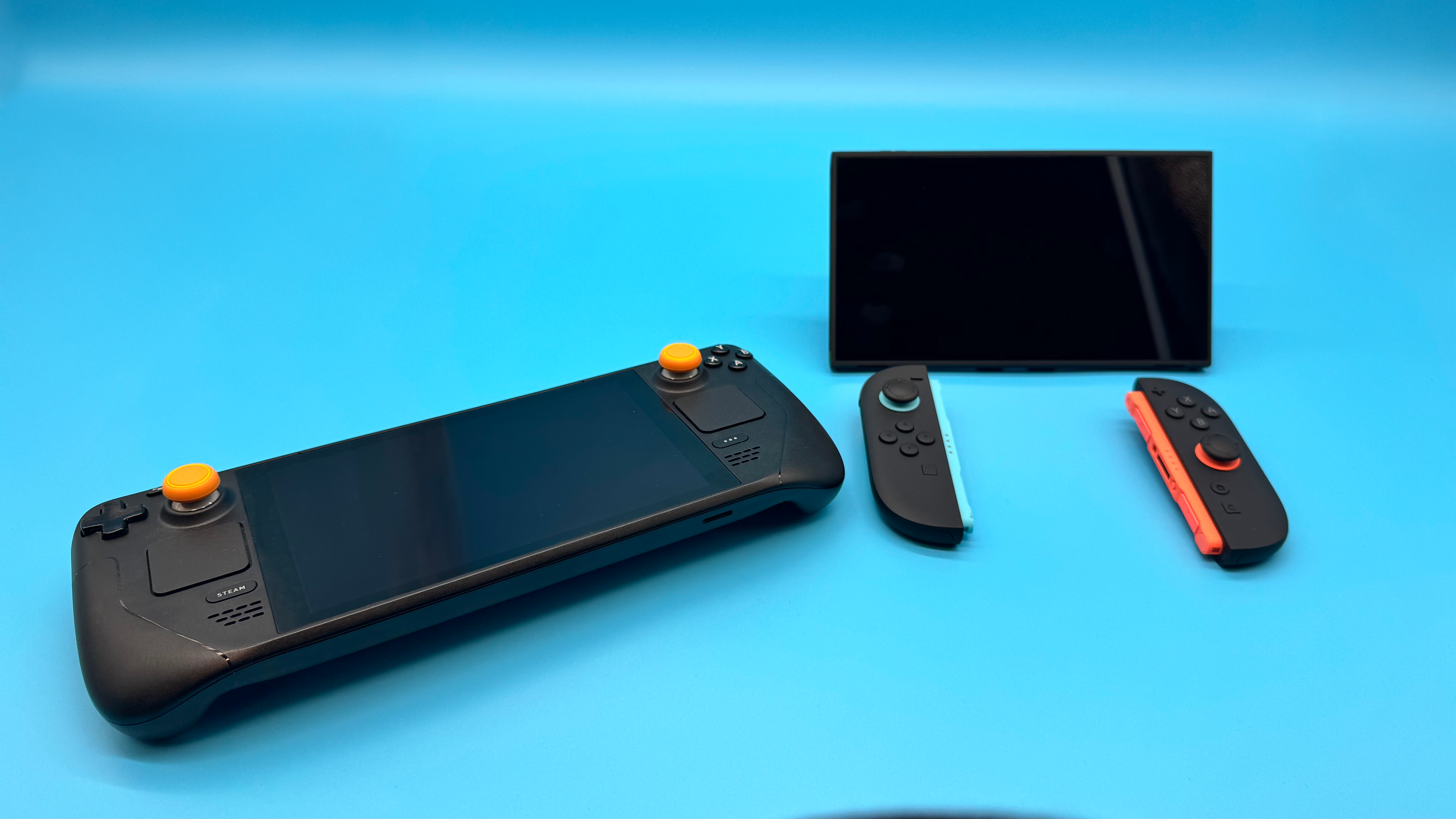 The Nintendo Switch 2 and Steam Deck next to each other
