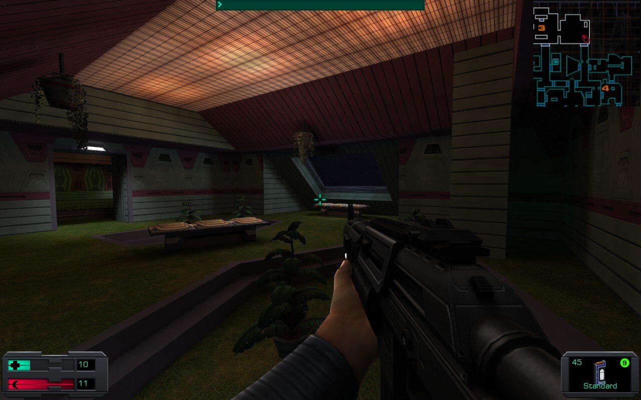 Surreal interior garden in System Shock 2