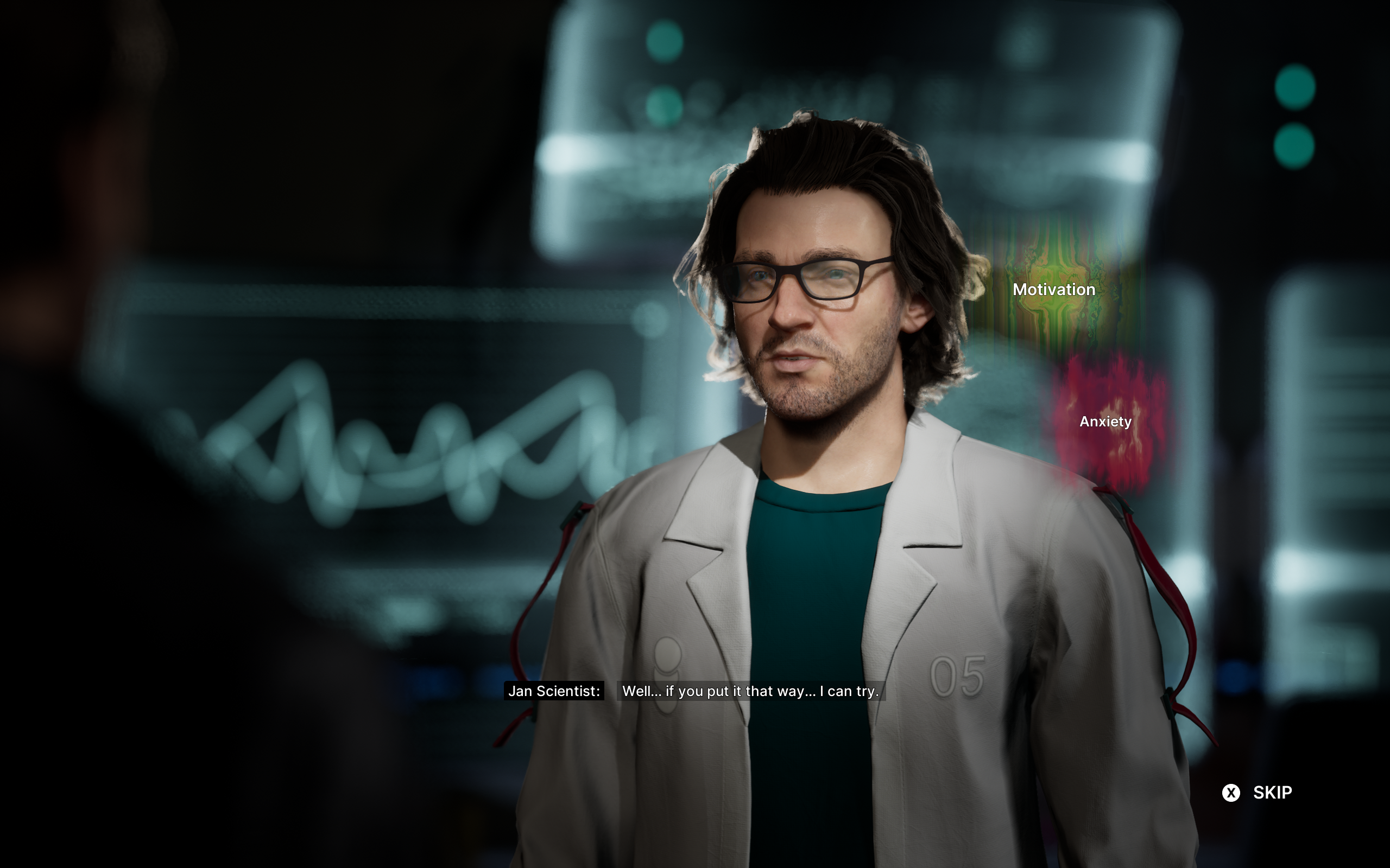 The Alters screenshot showing a scientist clone of Jan.