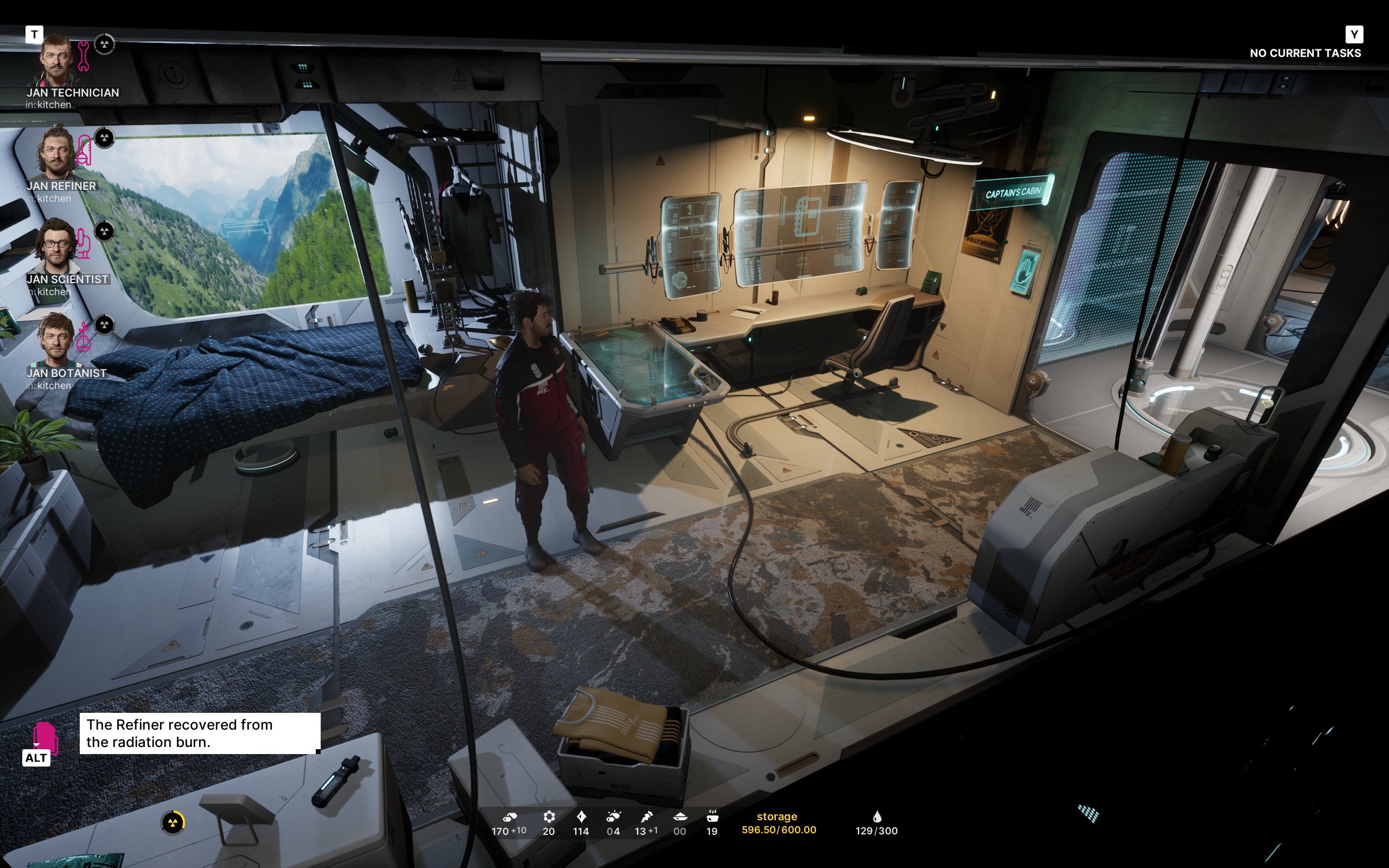The Alters screenshot showing a living quarter in your space base.