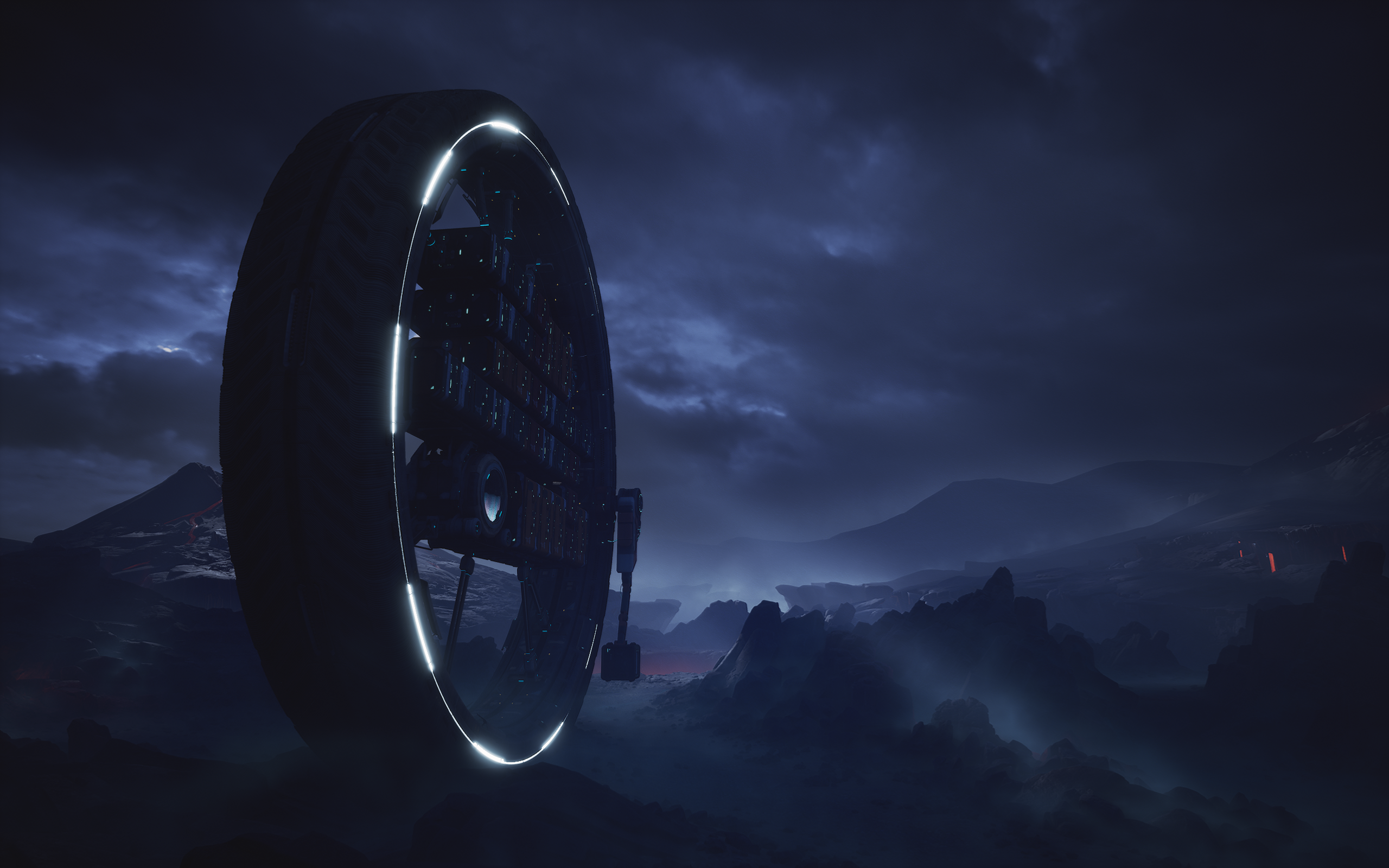 The Alters screenshot showing your space base from the outside. It looks like a donut.