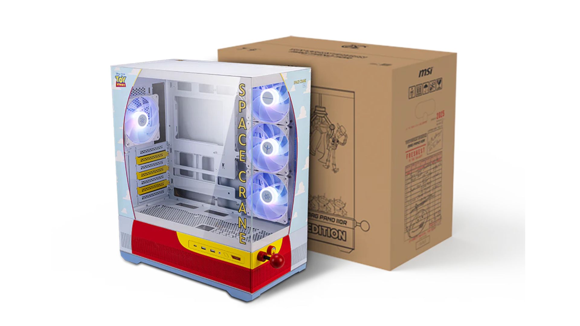 MSI's Toy Story themed PC case on a white background