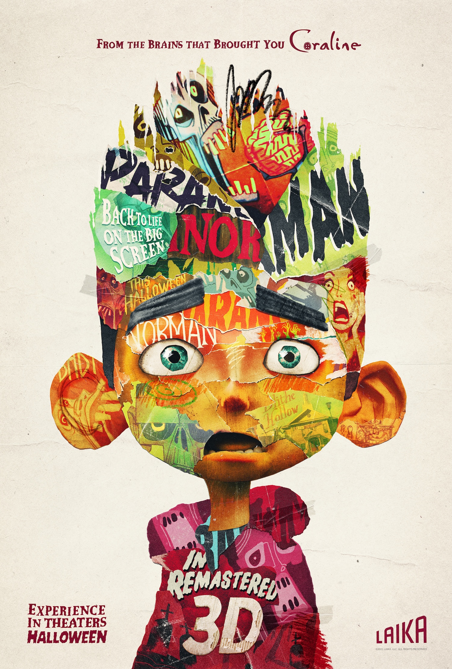 New poster for Paranorman cut mosaic style out of scenes from the film