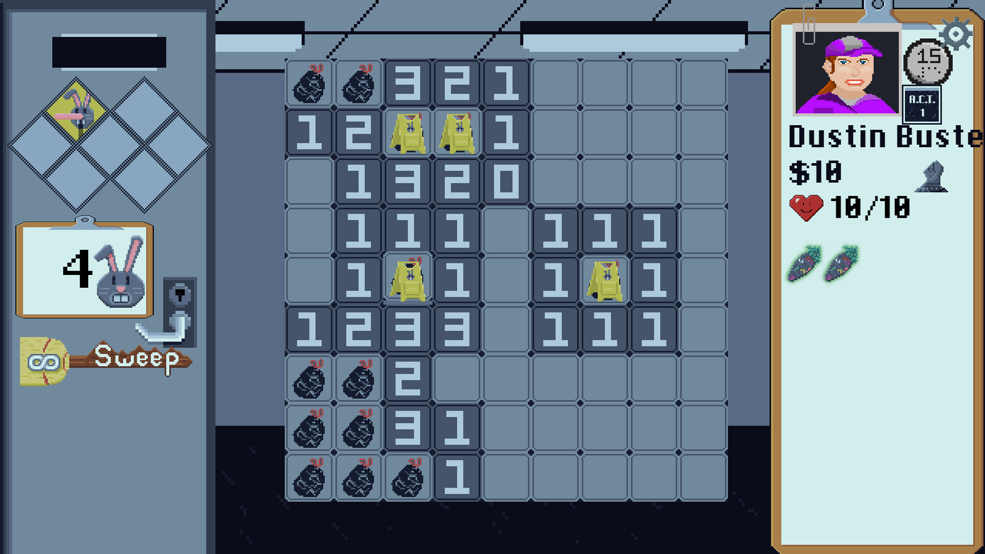 Playing a grid in BroomSweeper.