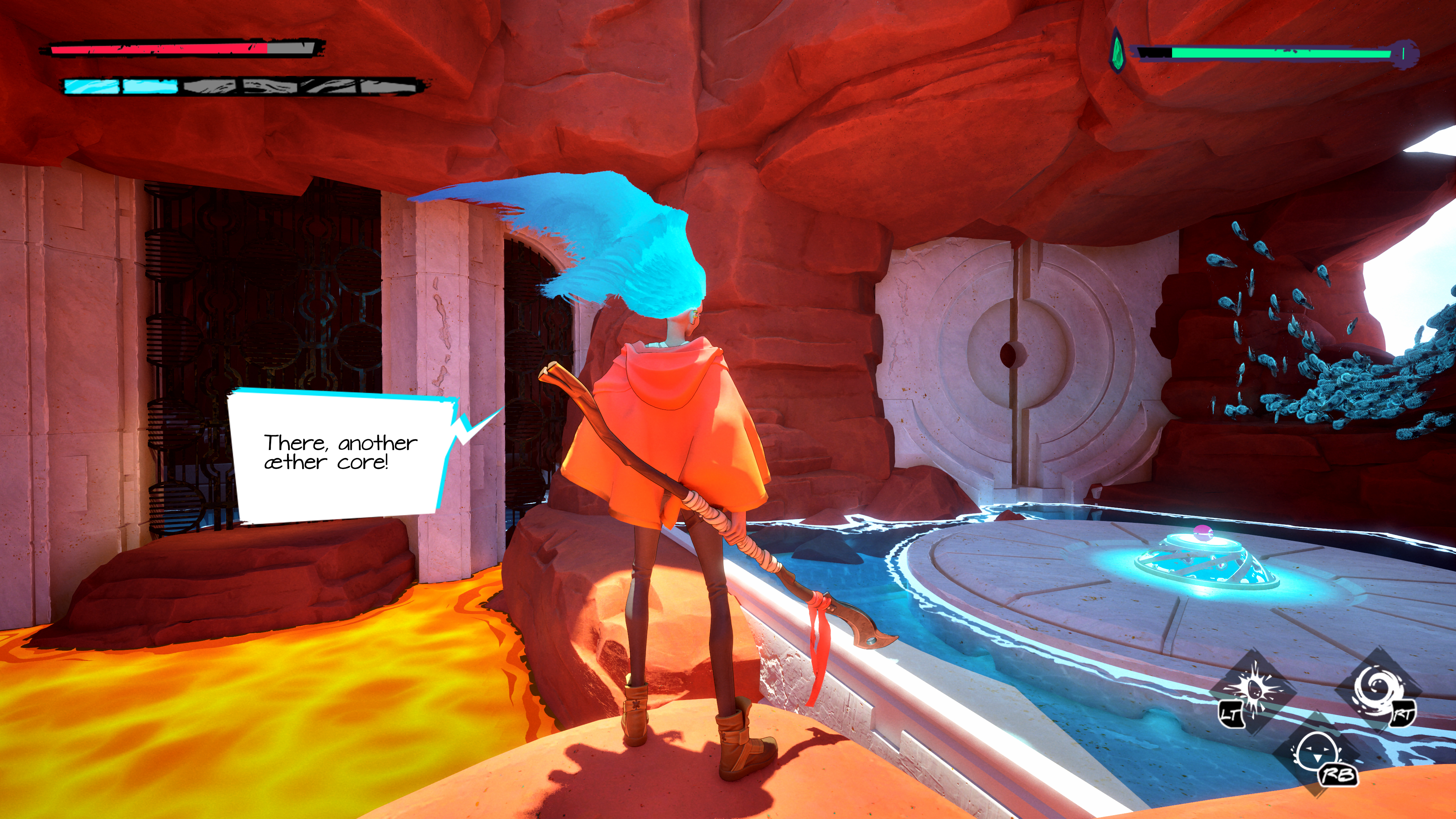 Screenshots of elemental action-adventure game Fading echo