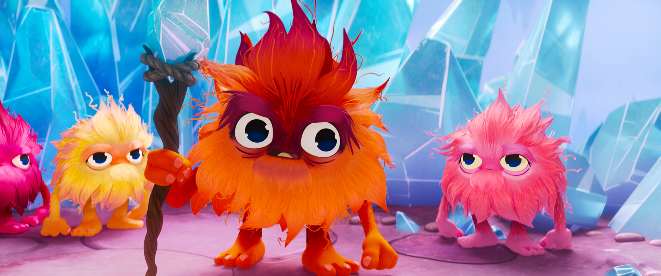 A group of brightly colored furball creatures called Snooterpoots in the 2025 Smurfs movie A group of brightly colored furball creatures called Snooterpoots in the 2025 Smurfs movie