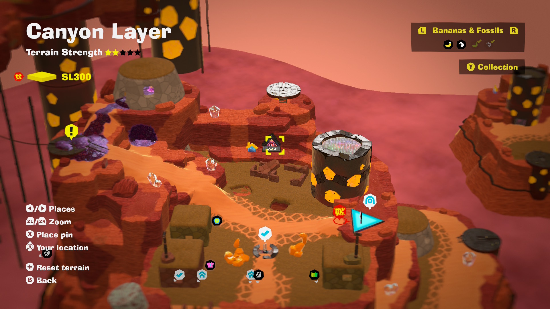 A map in DK Bananza showing the Kong Bananza City Smash challenge location A map in DK Bananza showing the Kong Bananza City Smash challenge location