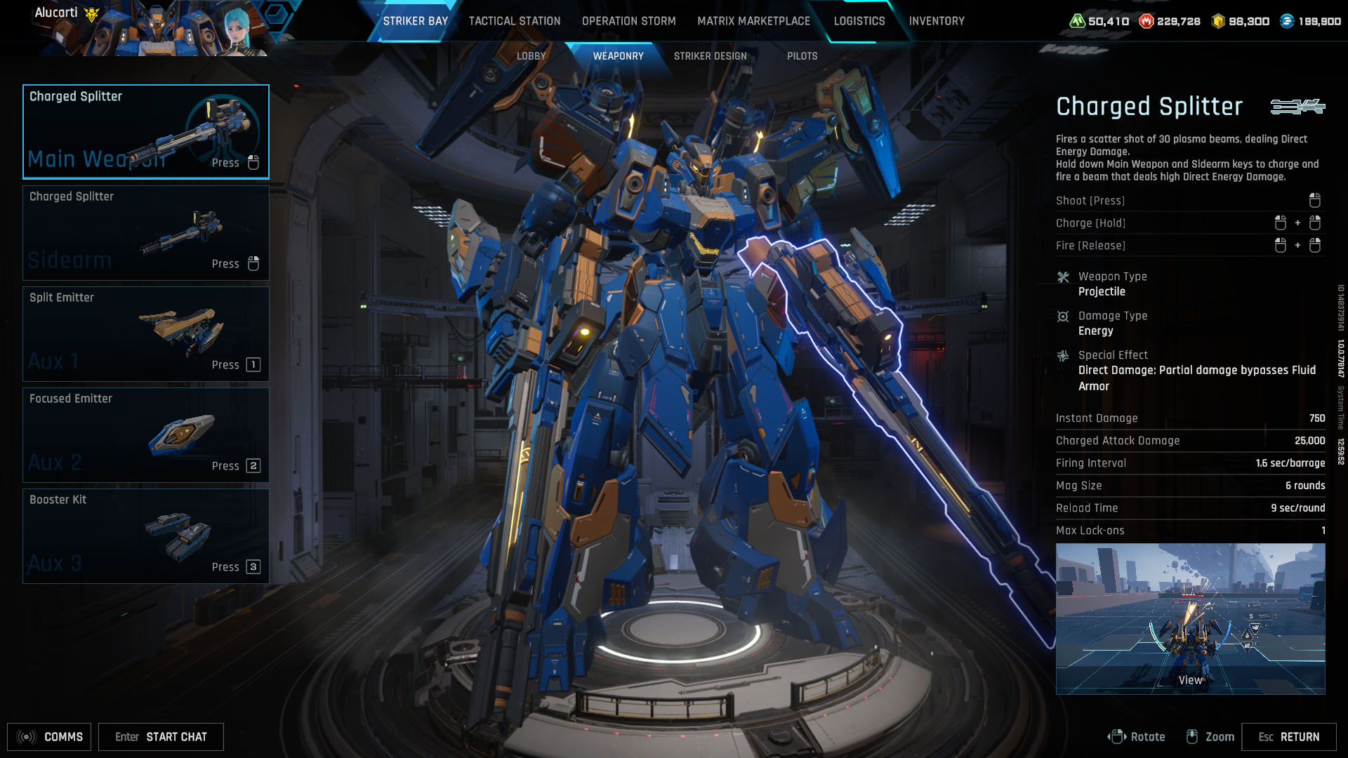 A Mecha Break screenshot showing the Inferno Attacker A Mecha Break screenshot showing the Inferno Attacker