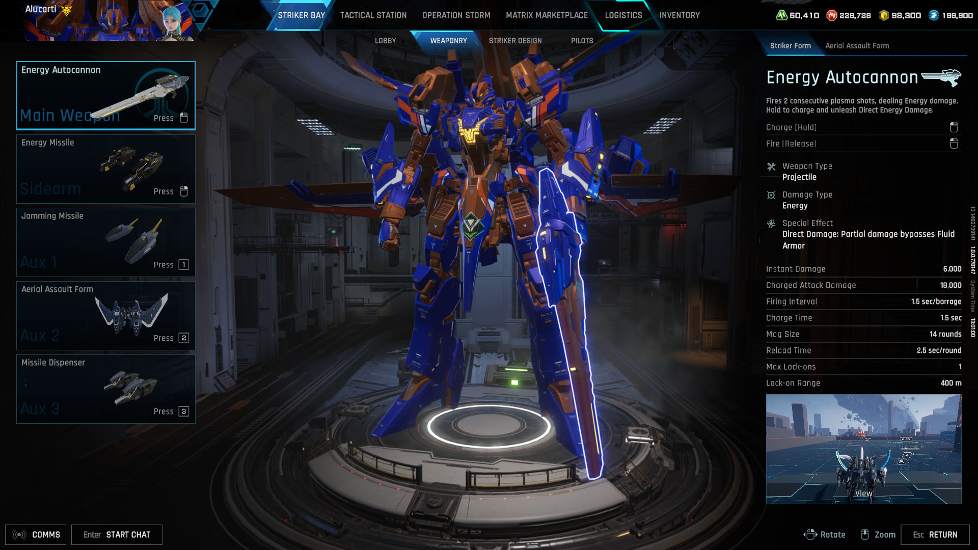 A Mecha Break screenshot showing the Skyraider Striker A Mecha Break screenshot showing the Skyraider Striker