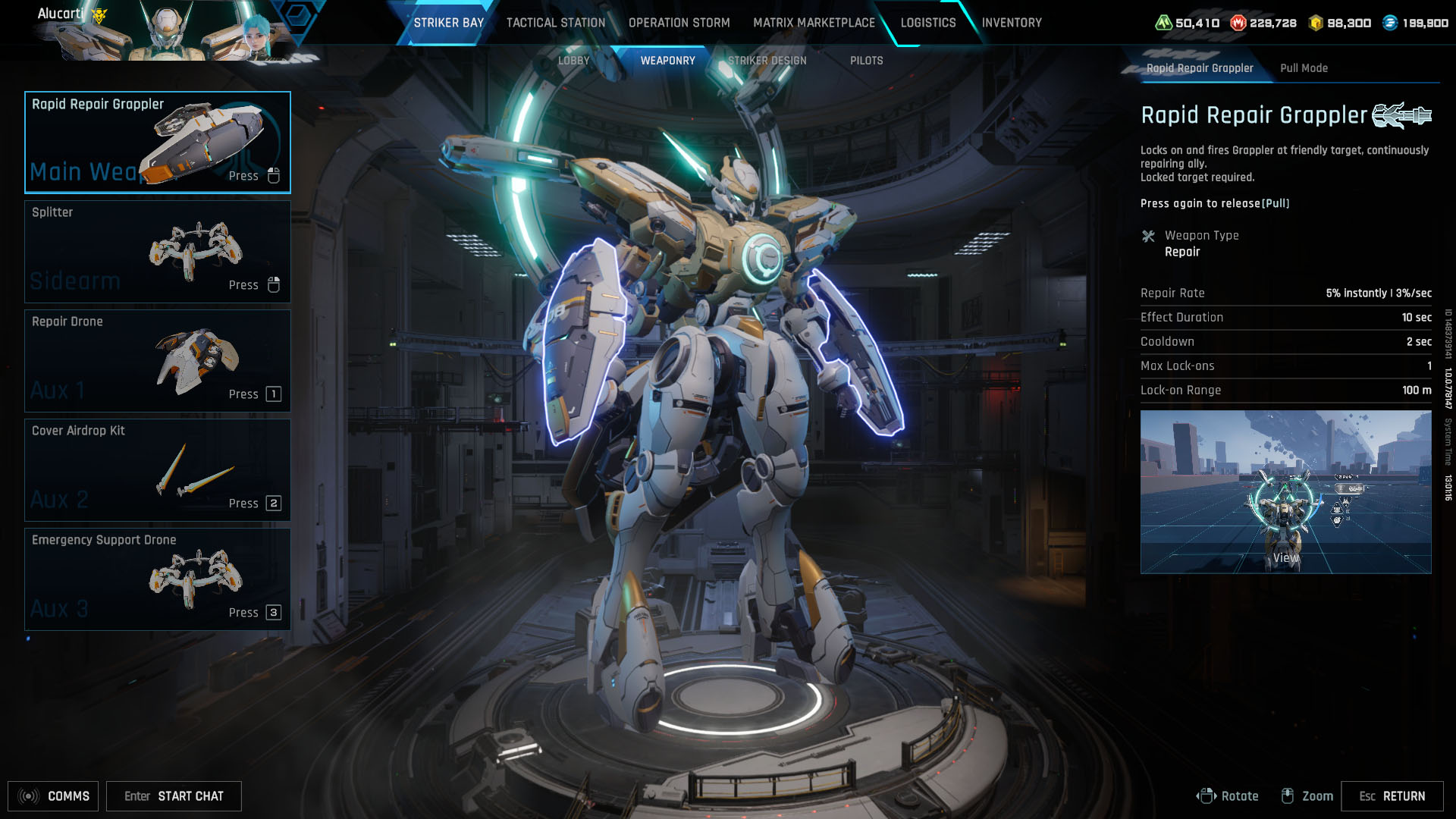 A Mecha Break screenshot showing the Pinaka Striker A Mecha Break screenshot showing the Pinaka Striker
