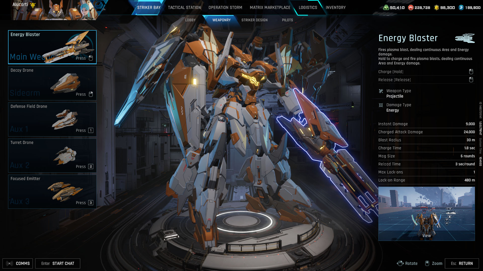 A Mecha Break screenshot showing the Hurricane Striker A Mecha Break screenshot showing the Hurricane Striker