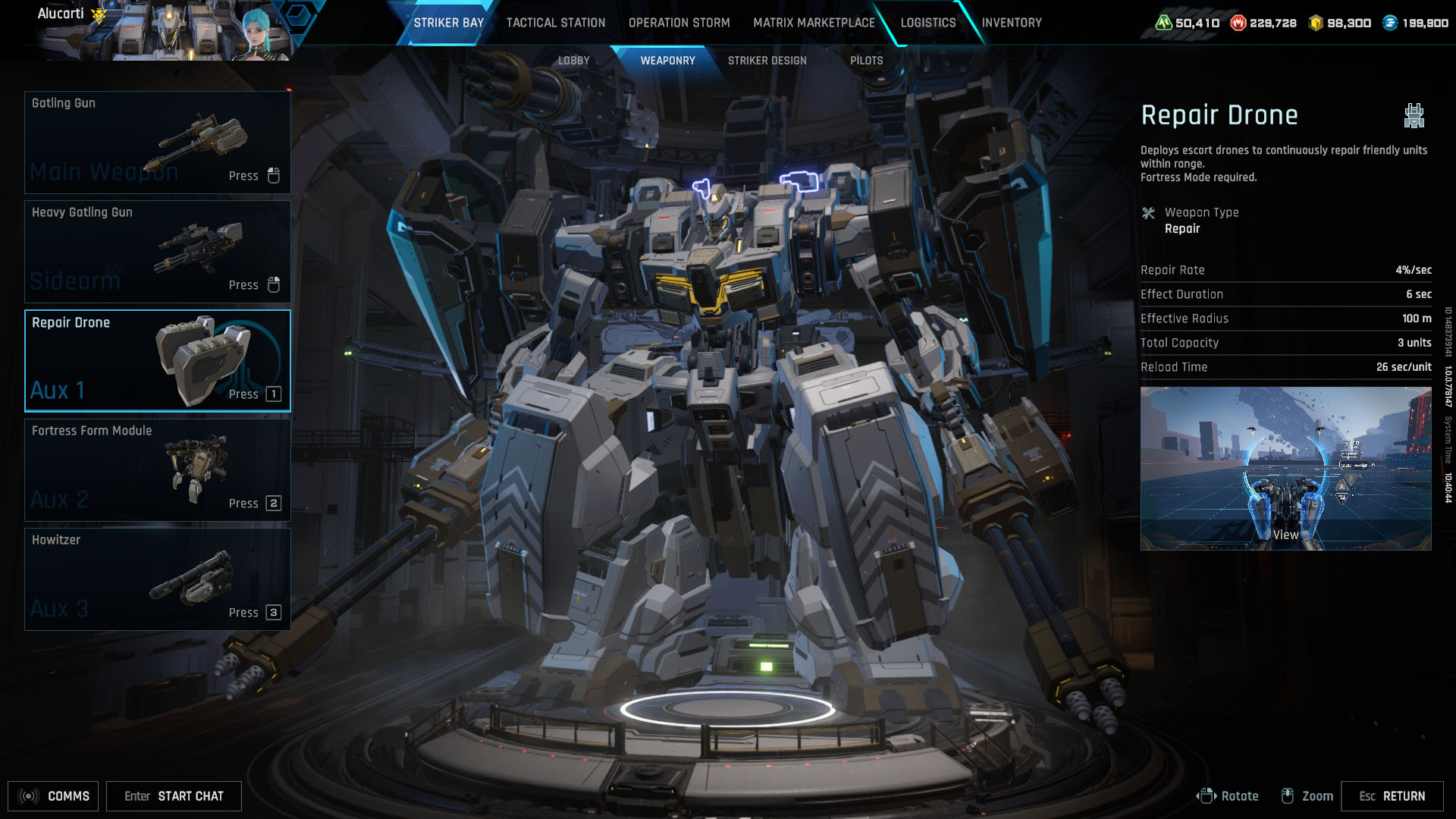 A Mecha Break screenshot showing the Tricera Striker A Mecha Break screenshot showing the Tricera Striker