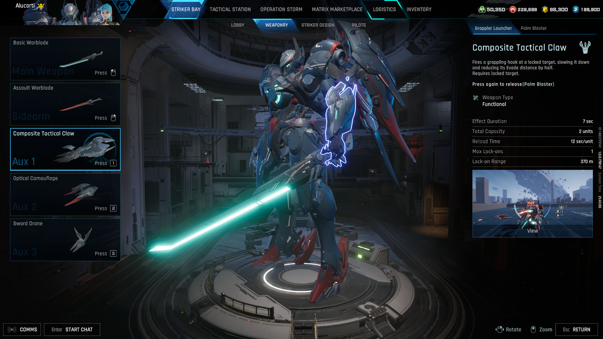 A Mecha Break screenshot showing the Stellaris Striker A Mecha Break screenshot showing the Stellaris Striker