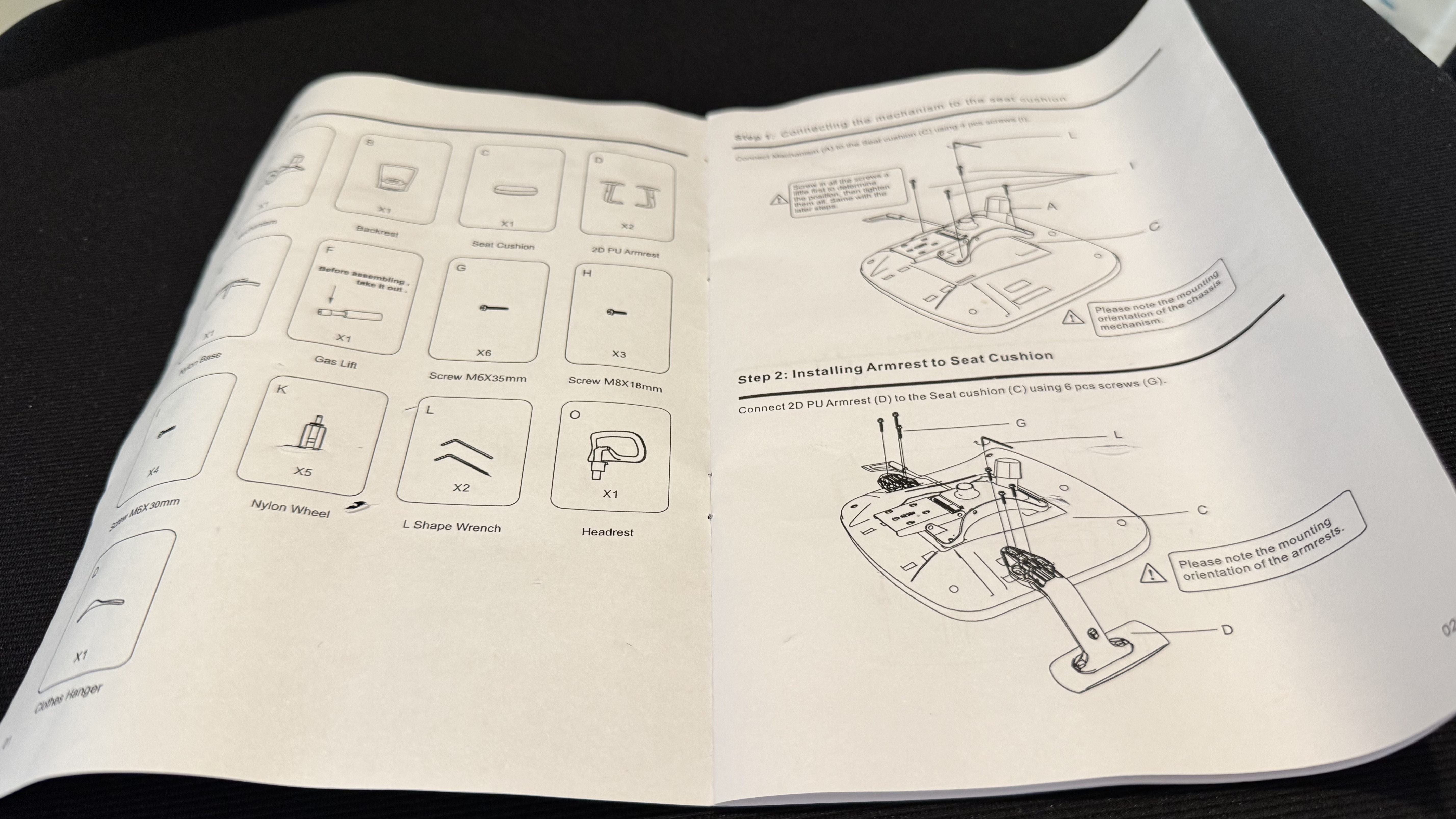 Flexispot OC3 office chair instructions (in black)
