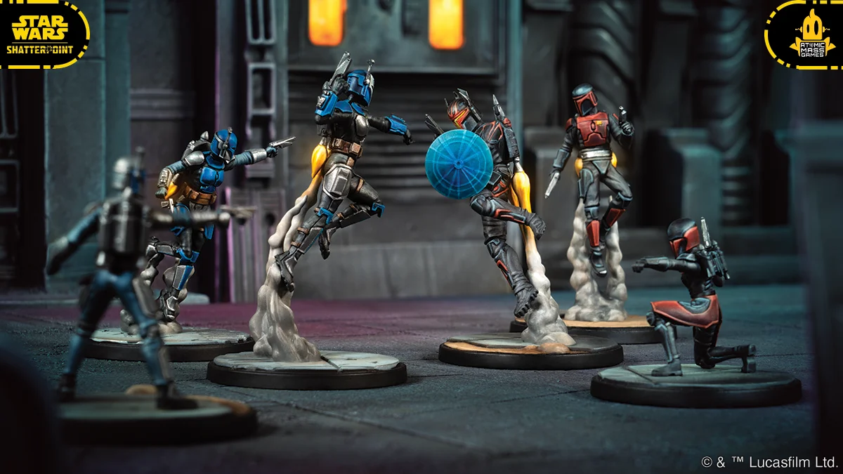 Mandalorians battling each other in Star Wars Shatterpoint.