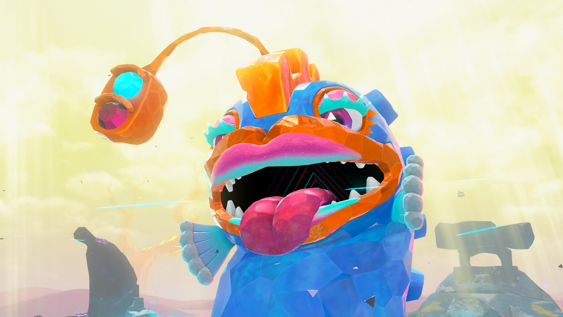 A giant eel who takes you to different layers in Donkey Kong Bananza A giant eel who takes you to different layers in Donkey Kong Bananza