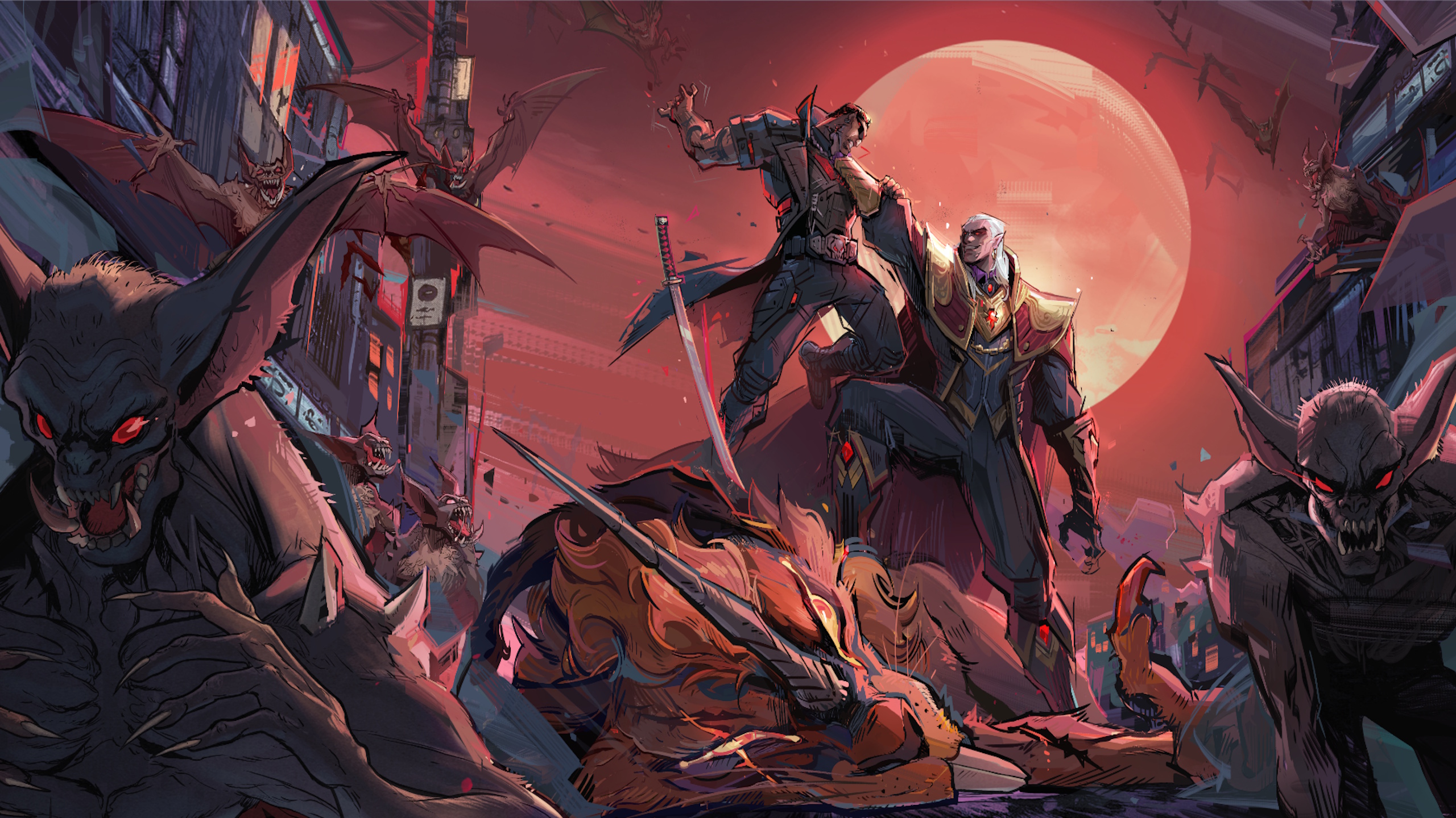 Dracula attacking Blade in Marvel Rivals Season 1 Dracula attacking Blade in Marvel Rivals Season 1