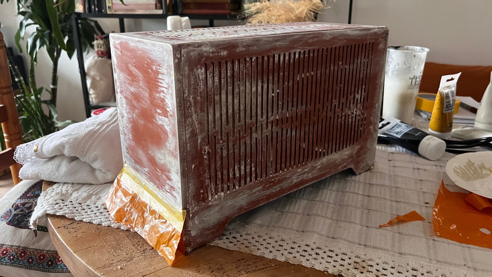 Fractal Terra Case, being customized to look like a Terracotta pot