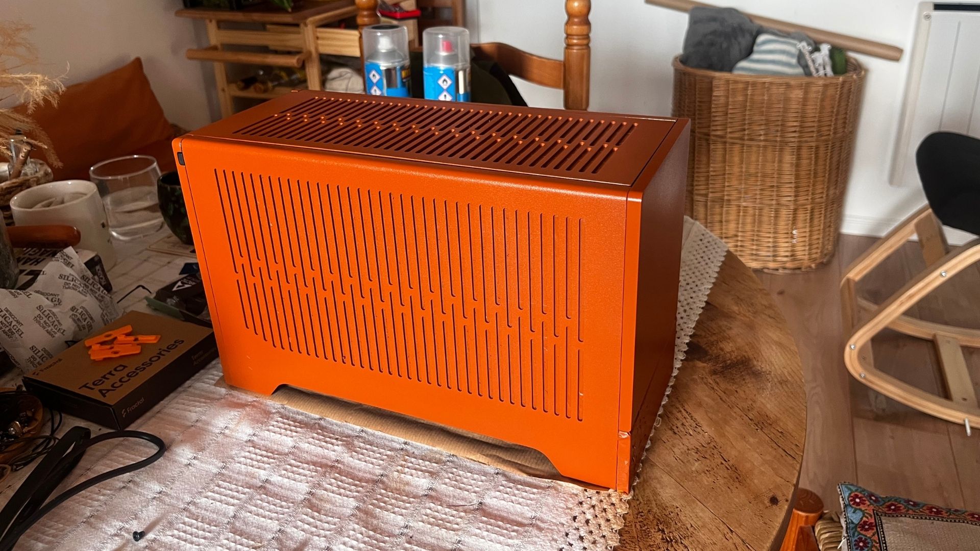 Fractal Terra Case, being customized to look like a Terracotta pot