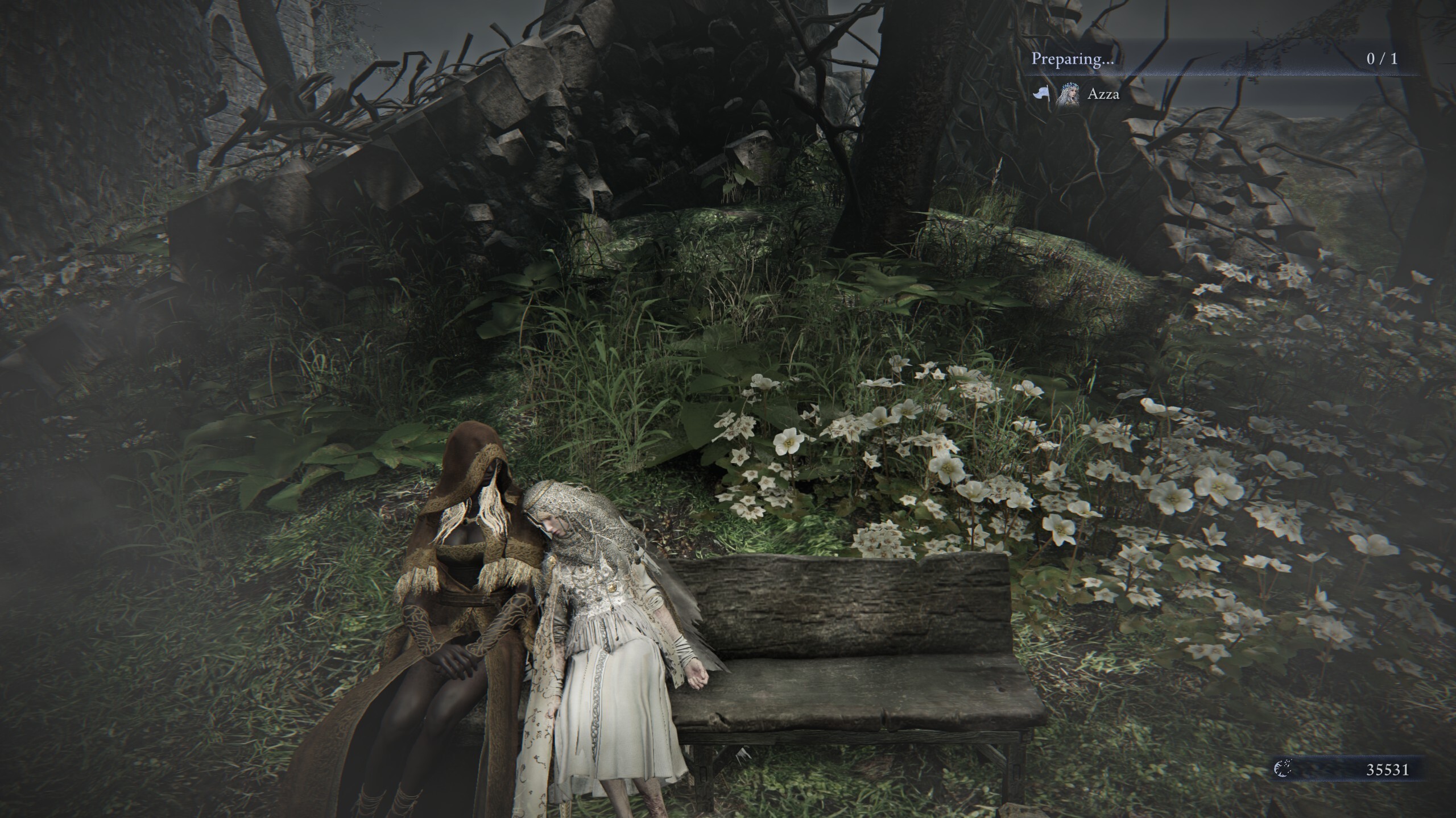 Revenant asleep on Recluse's shoulder