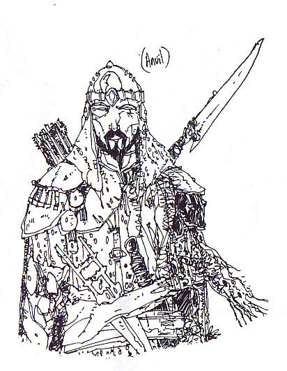 An Anvil guard as drawn by Michael Kirkbride.