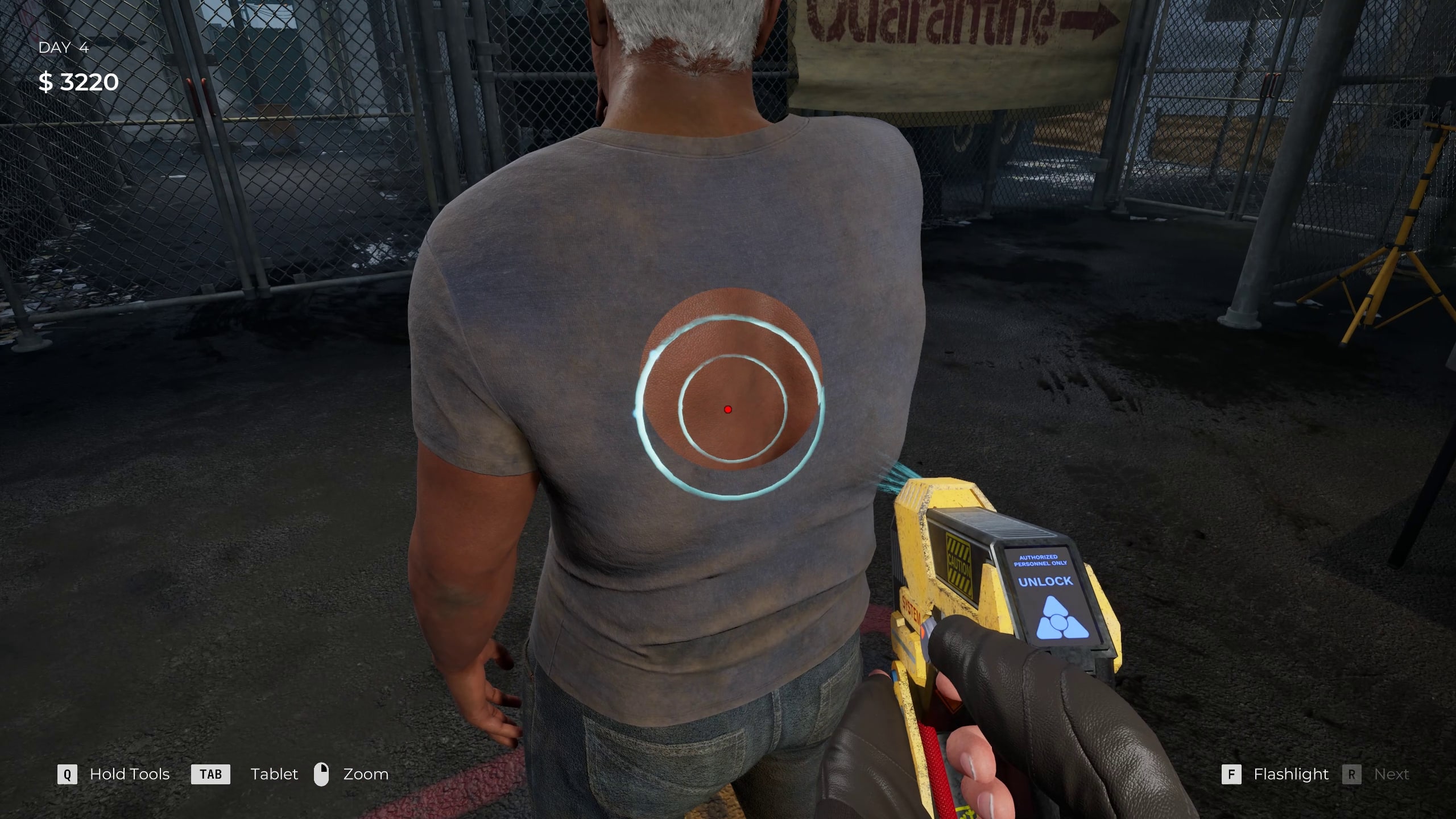 A scanned seeing through a person's shirt