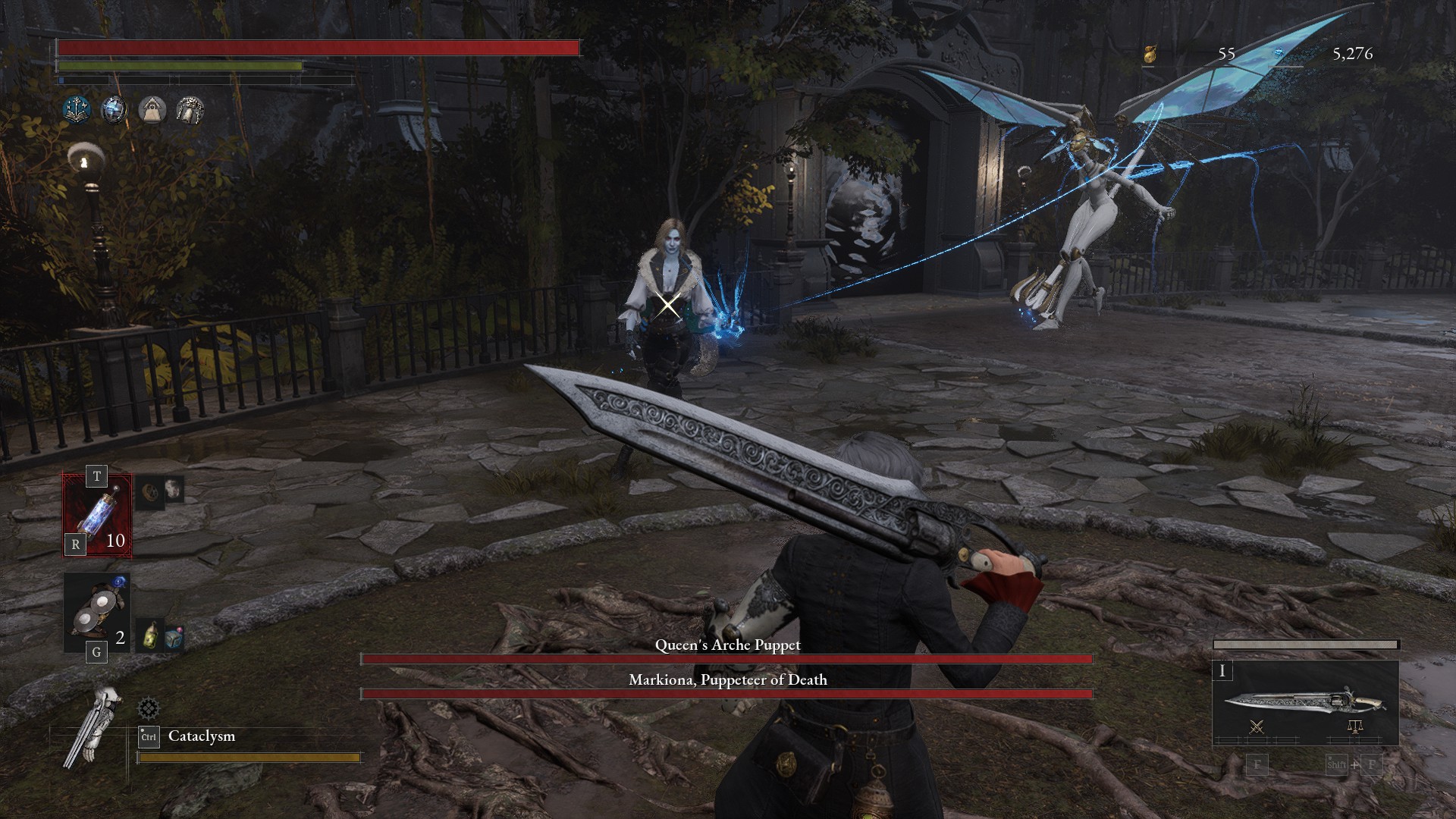 A boss in Lies of P: Overture changes her puppet's thread from blue to gold, signalling that it's about to attack.