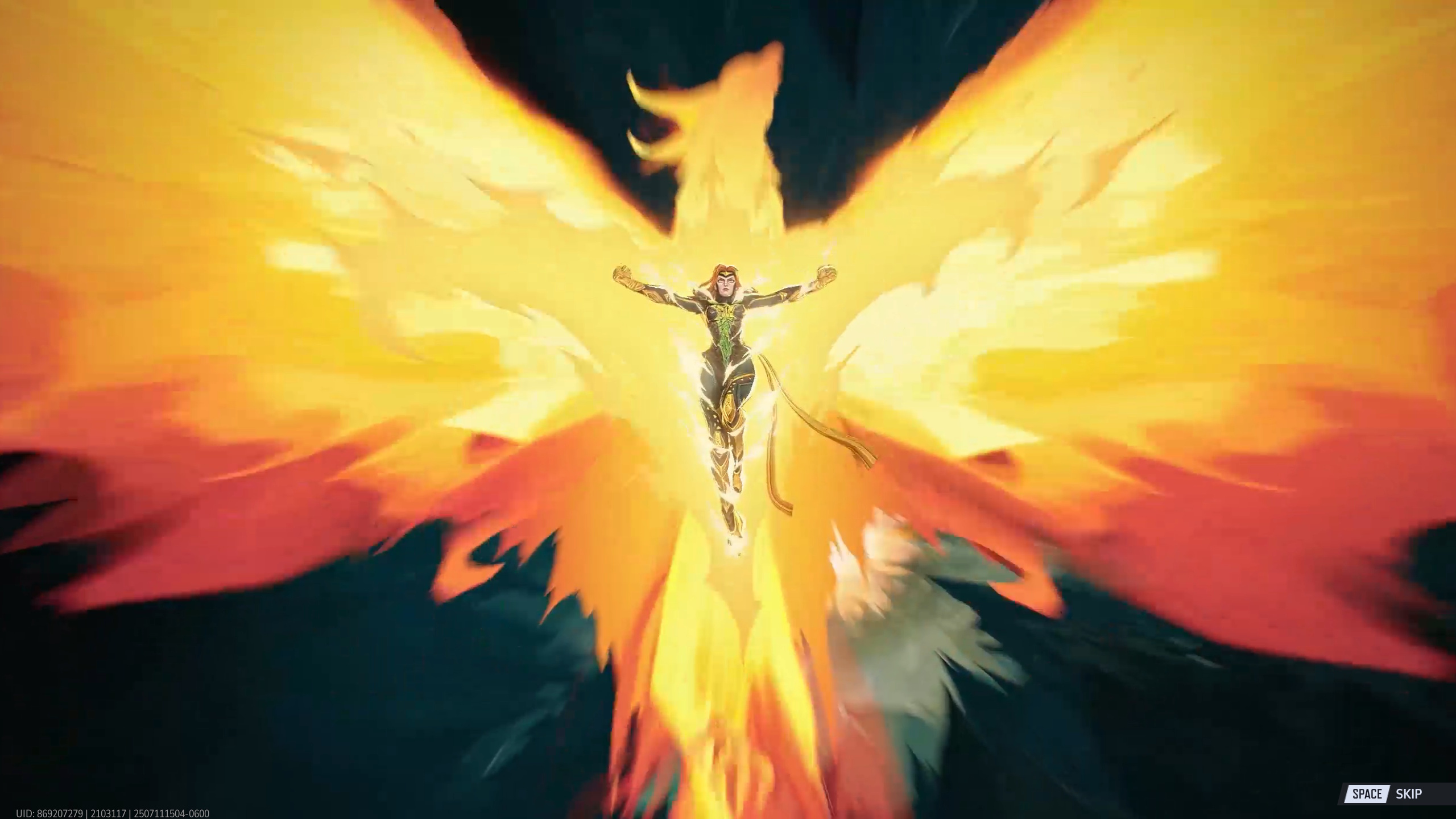 Phoenix in Marvel Rivals, ascending while summoning the fiery spirit of a bird Phoenix in Marvel Rivals, ascending while summoning the fiery spirit of a bird