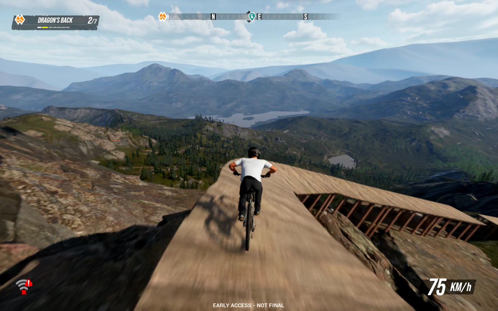 A screenshot from Mavrix by Matt Jones showing a rider descending a ramp