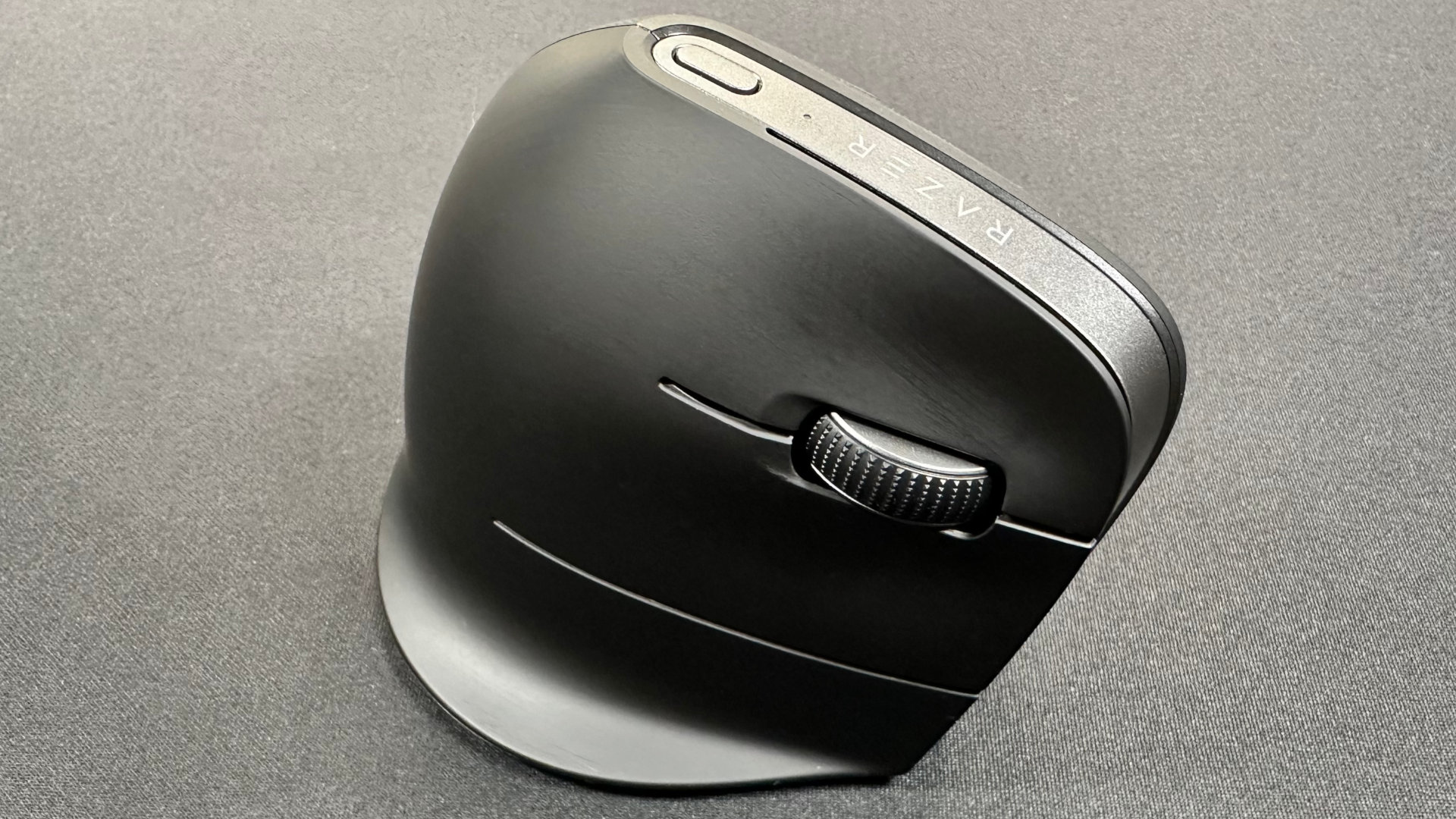 A photo of the Razer Pro Click V2 Vertical Edition wireless ergonomic mouse.