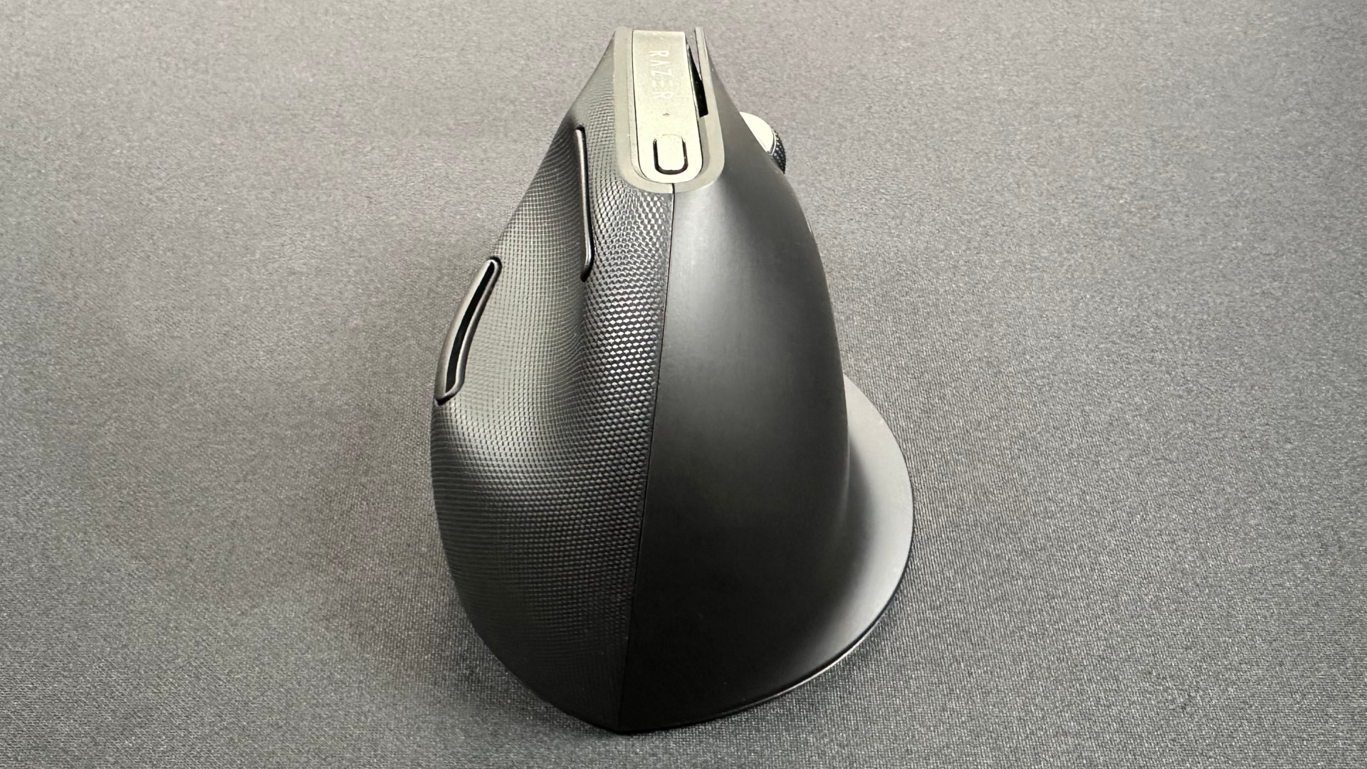 A photo of the Razer Pro Click V2 Vertical Edition wireless ergonomic mouse.