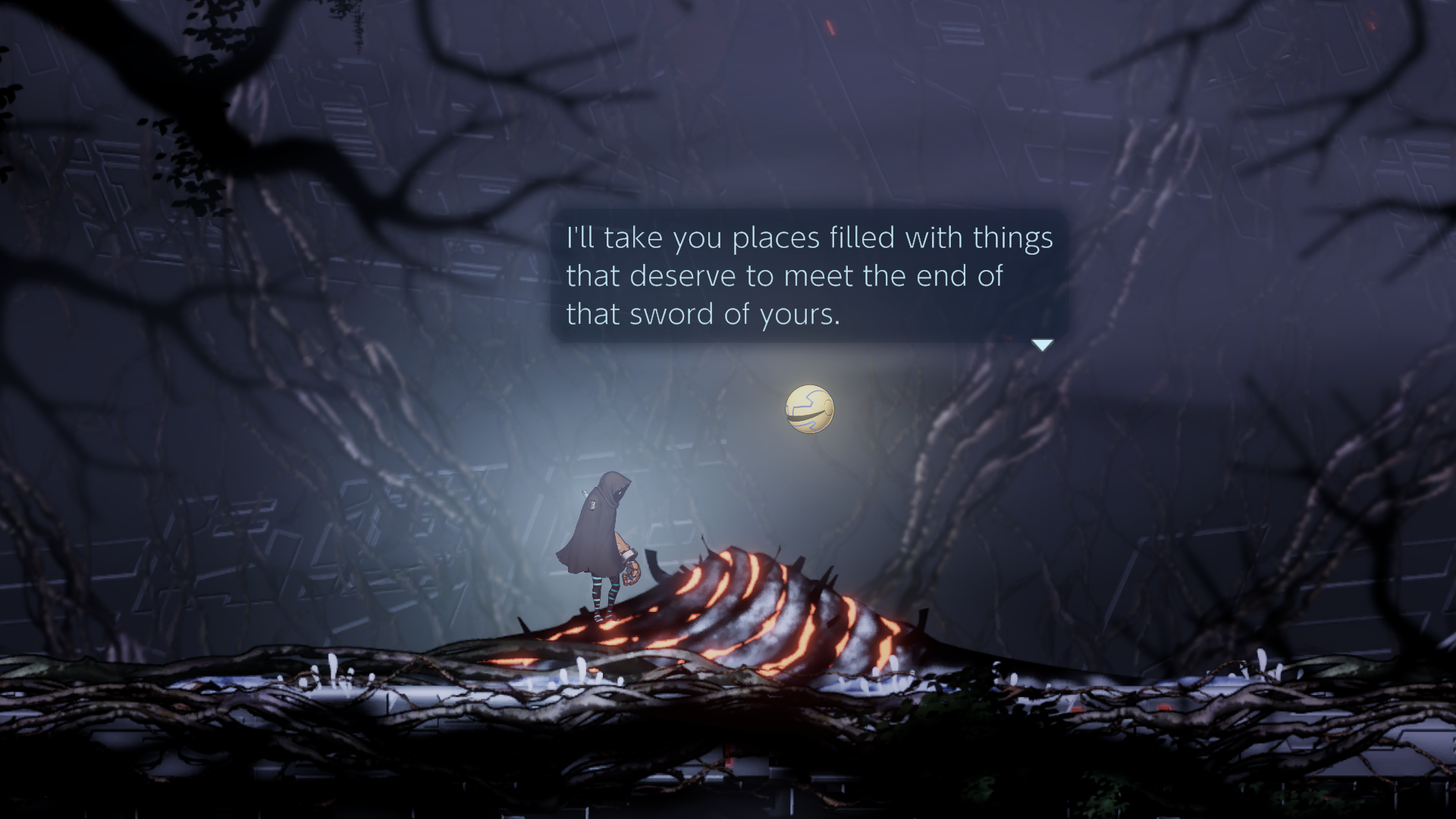 Talking to Puck in Shadow Labyrinth.