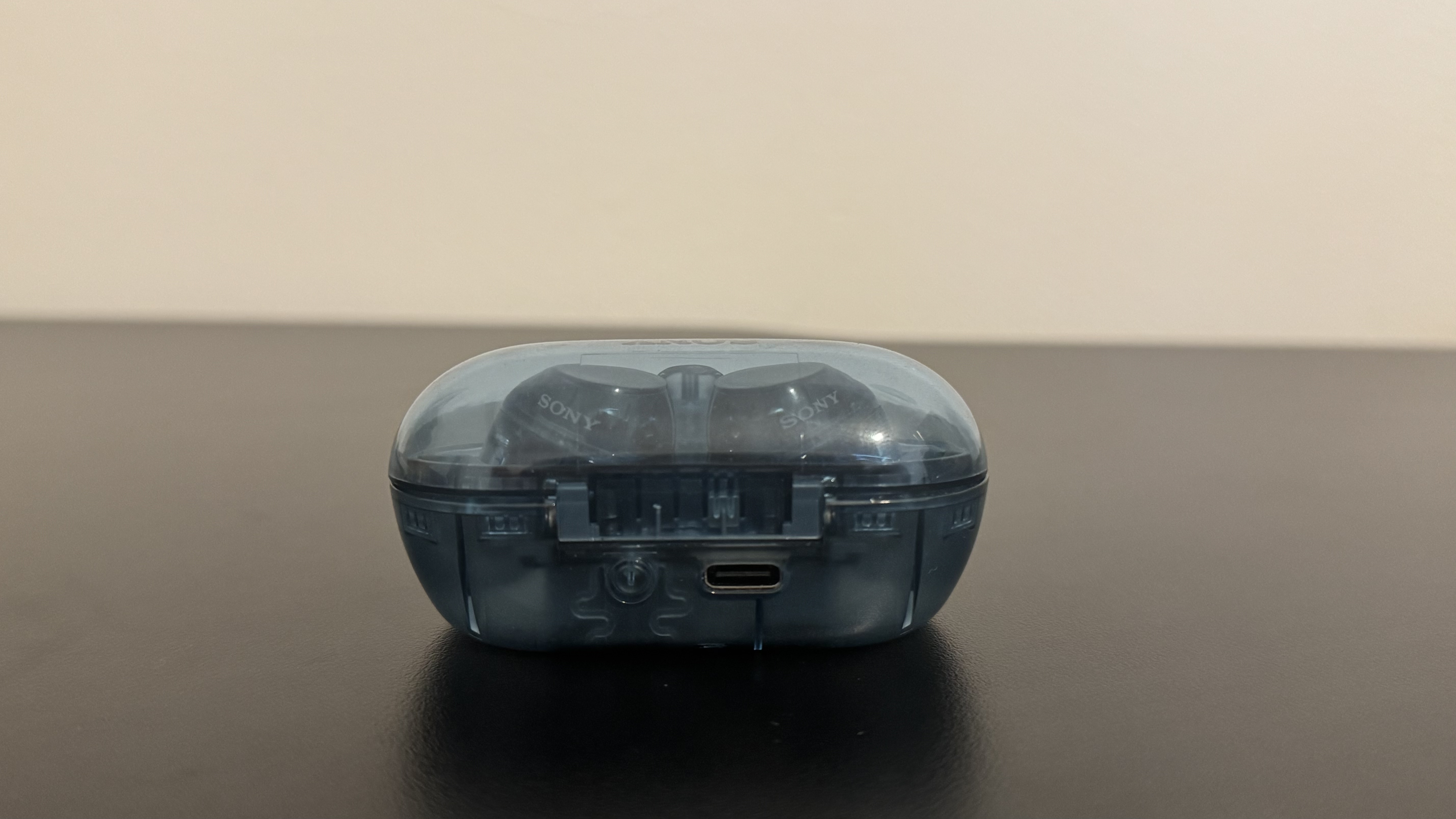 Sony WF-C710N earbuds from the back