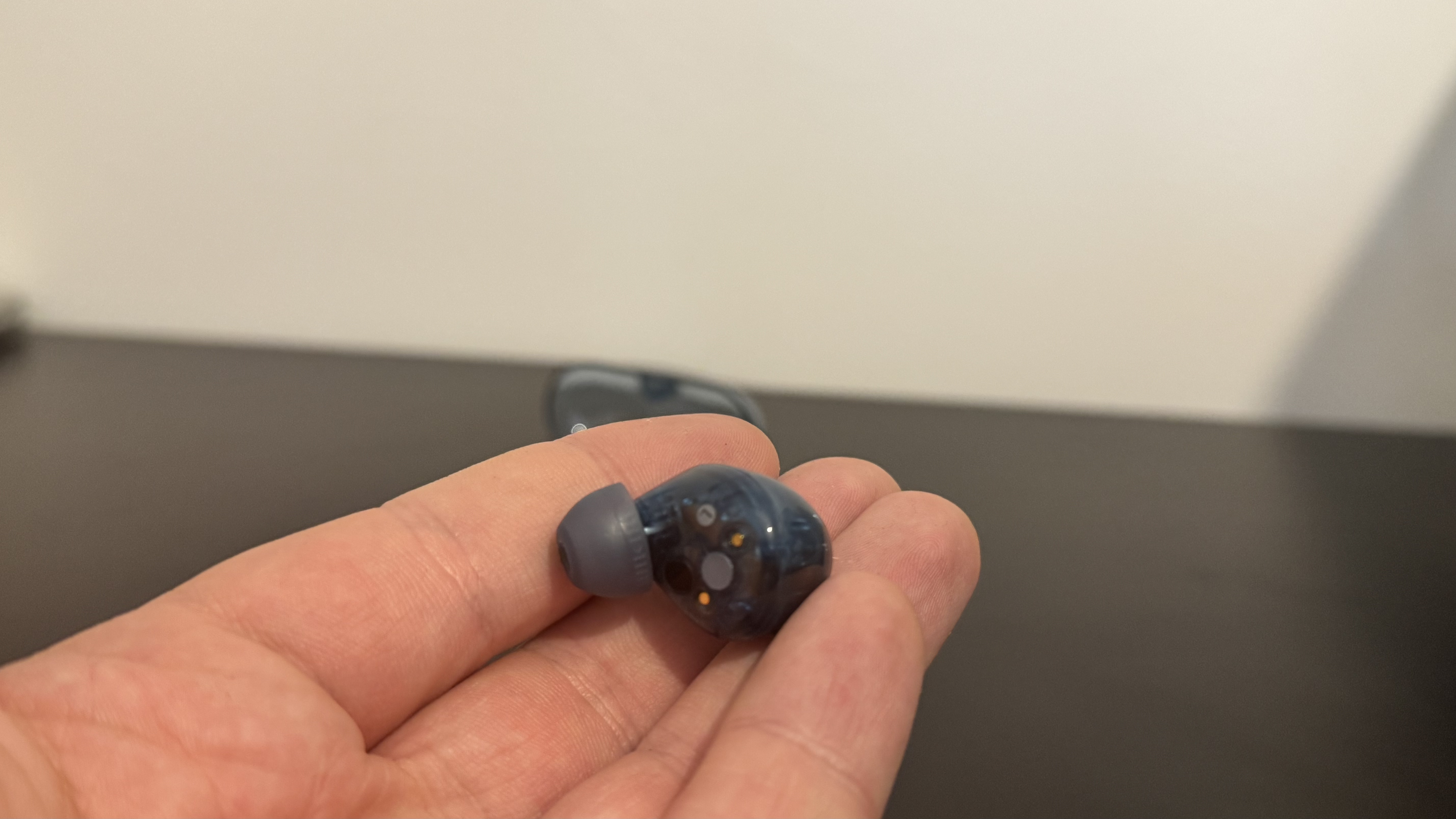 Sony WF-C710N earbud bud on a hand