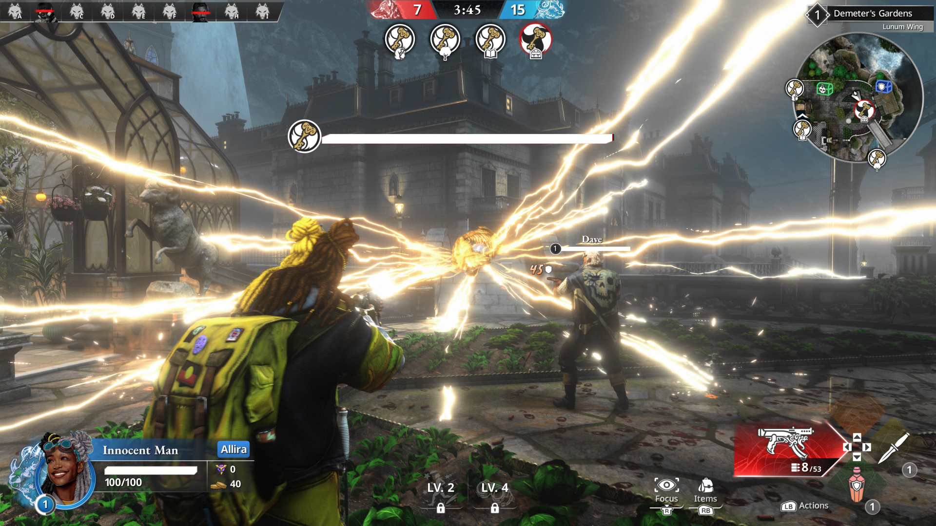 Players fighting an orb