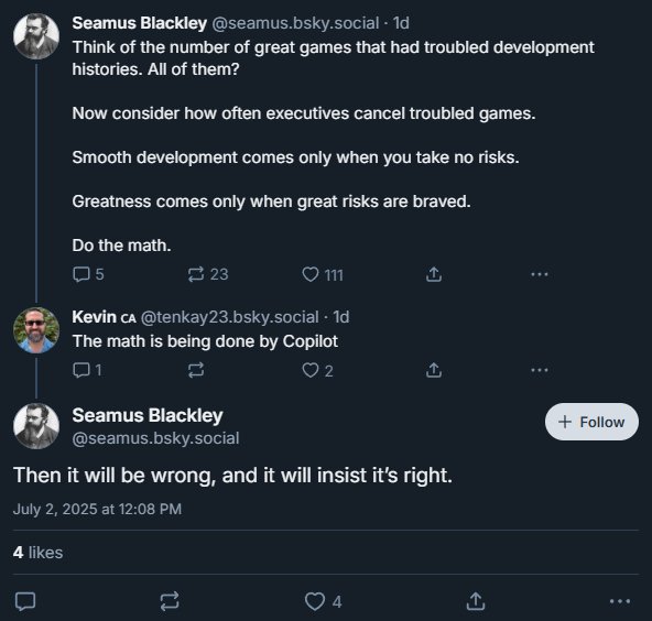 Original Xbox creator and designer Seamus Blackley criticizes Microsoft's layoff strategy on Bluesky.