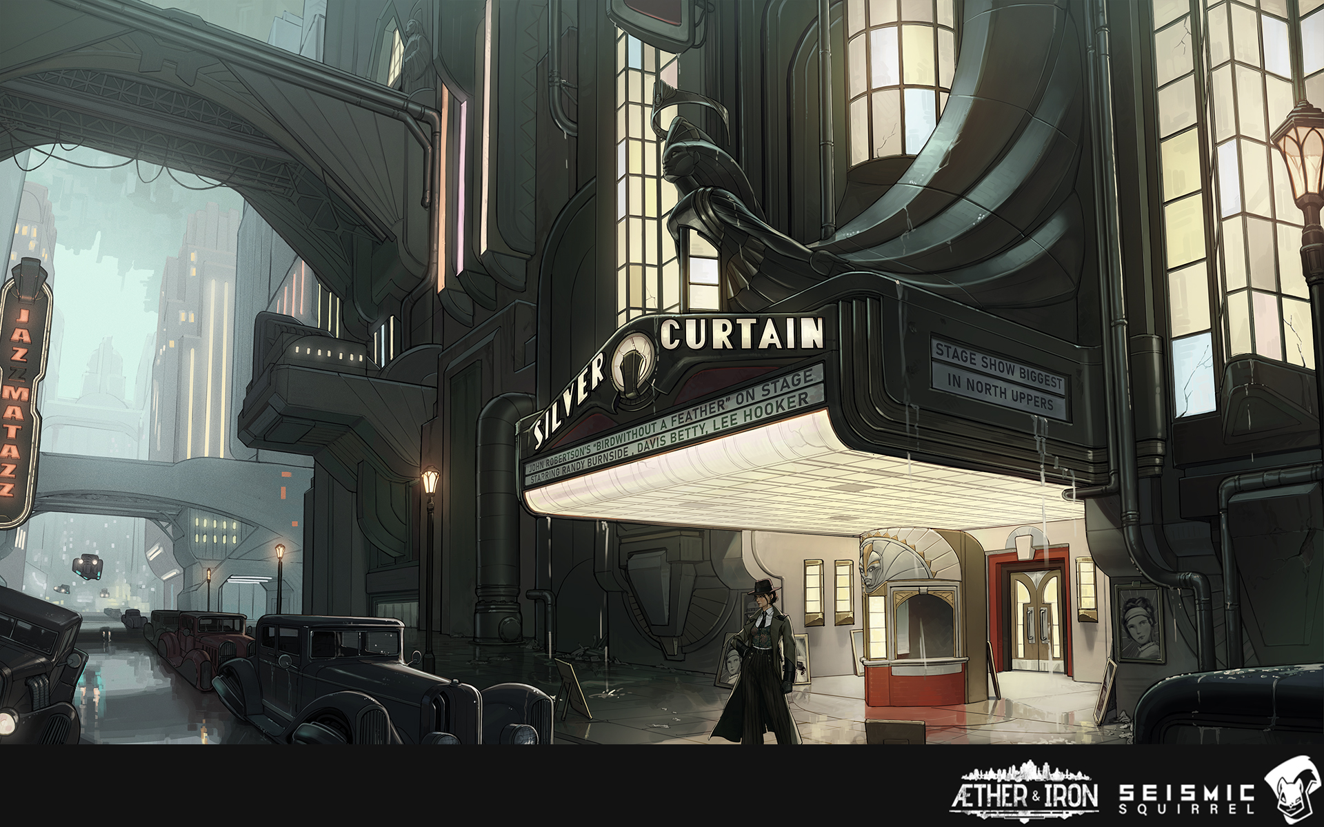 Aether & Iron screenshot showing the tactics RPG set in a sci-fi 1930s New York
