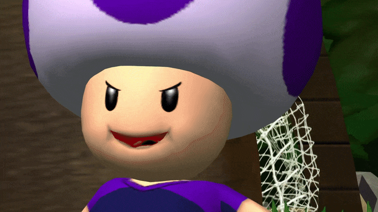 Toad looking devlish as hell in Mario Strikers