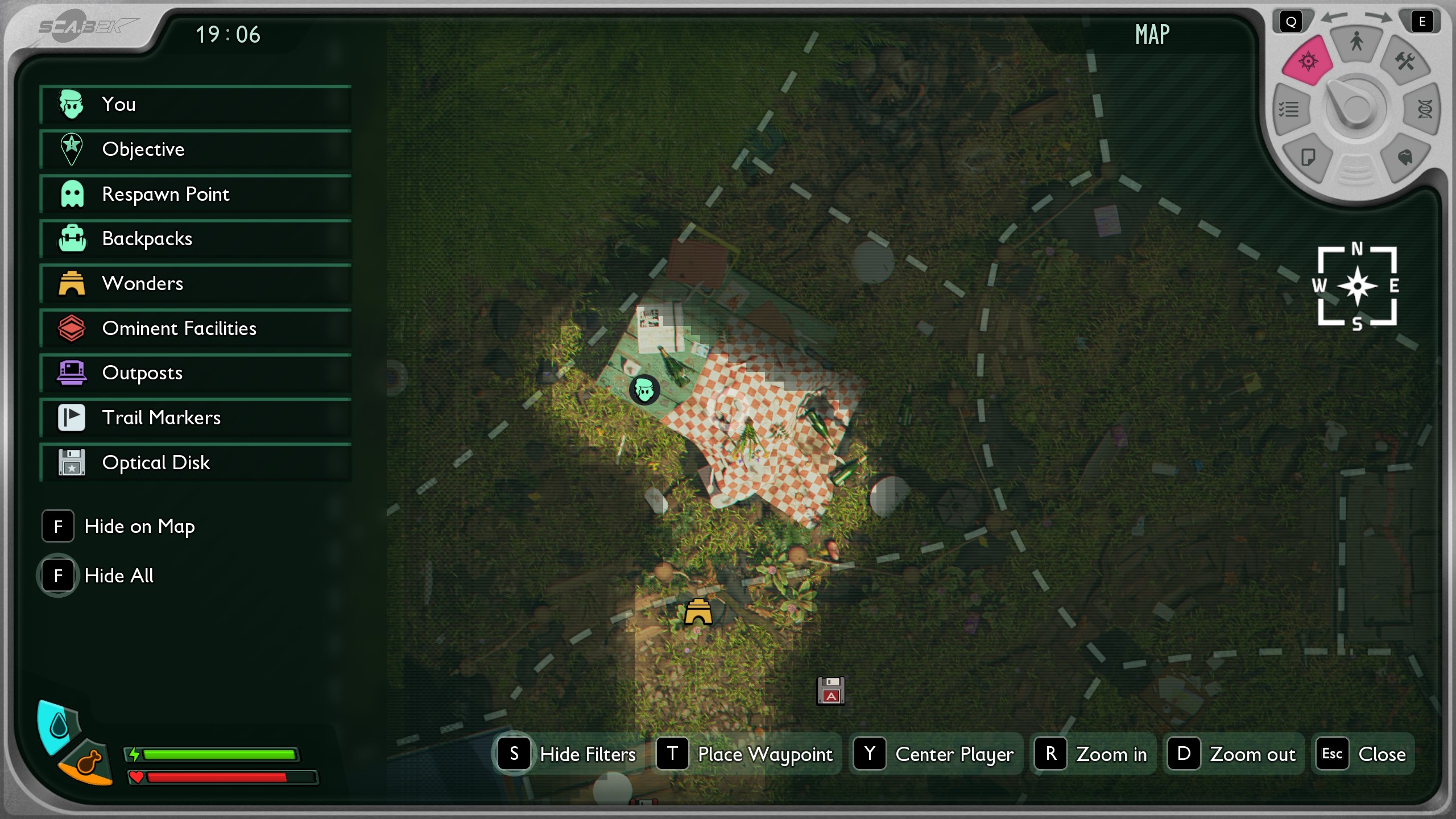 A map iomage showing the picnic table in Grounded 2 A map iomage showing the picnic table in Grounded 2