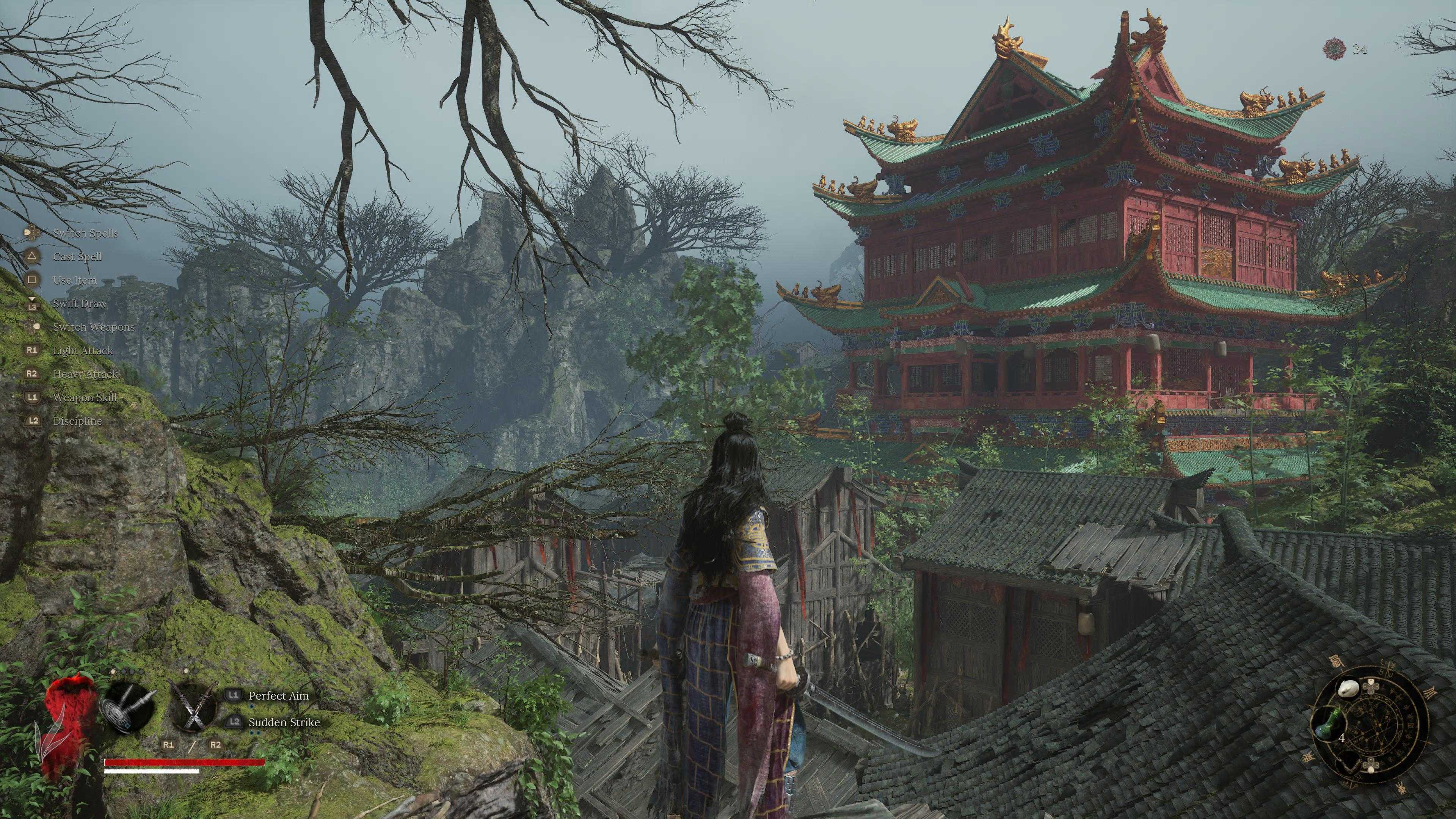 Wuchang stares at a building in Fallen Feathers key art Wuchang stares at a building in Fallen Feathers key art