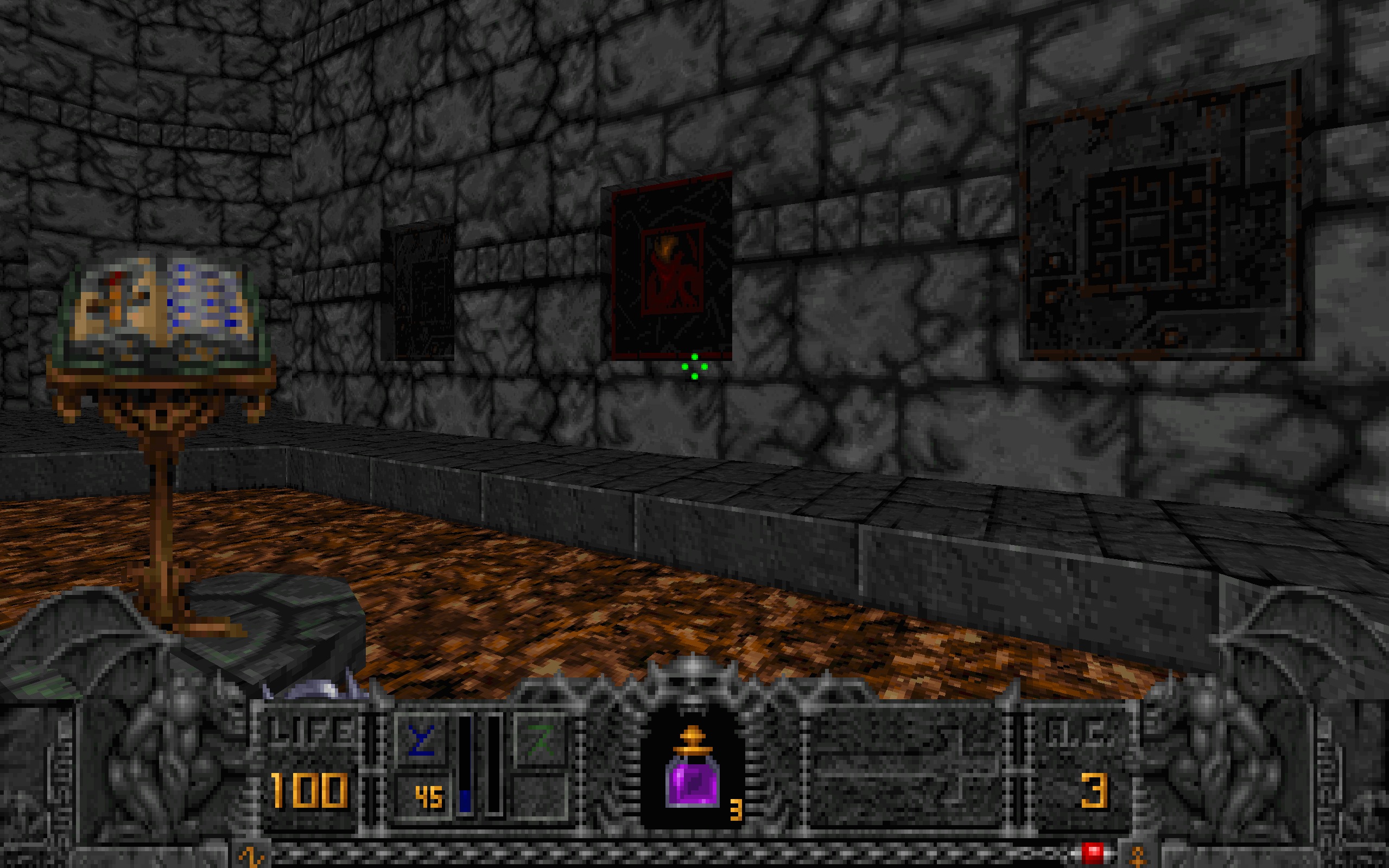 Heretic + Hexen screenshot showing the new class changing book in Hexen