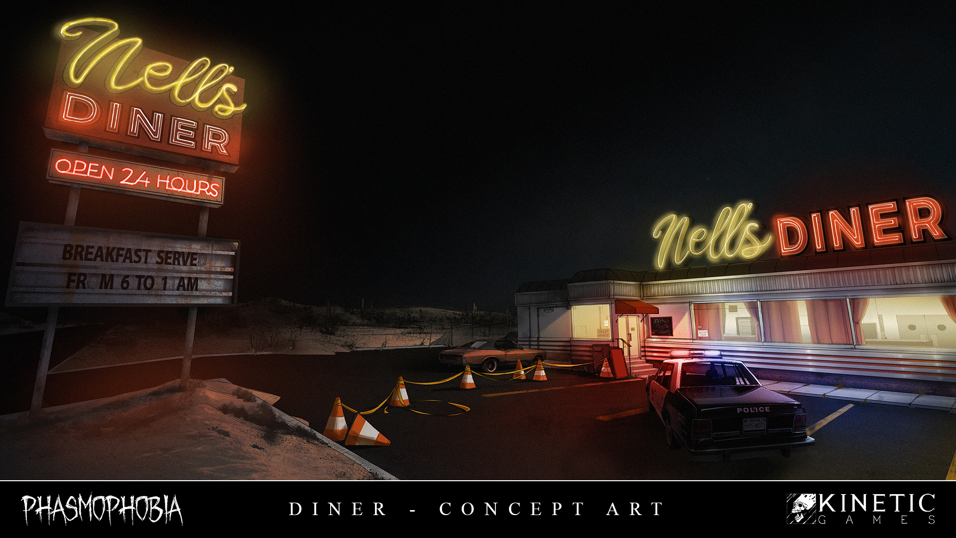 The new Phasmophobia map, Nell's Diner