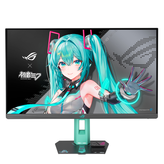 Various bits of hardware from the Asus x Hatsune Miku collaboration.