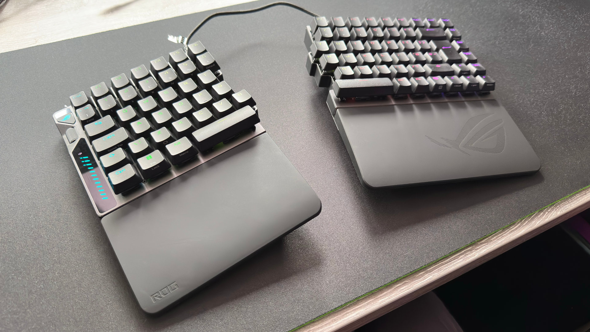 A photo of the Asus ROG Falcata gaming keyboard